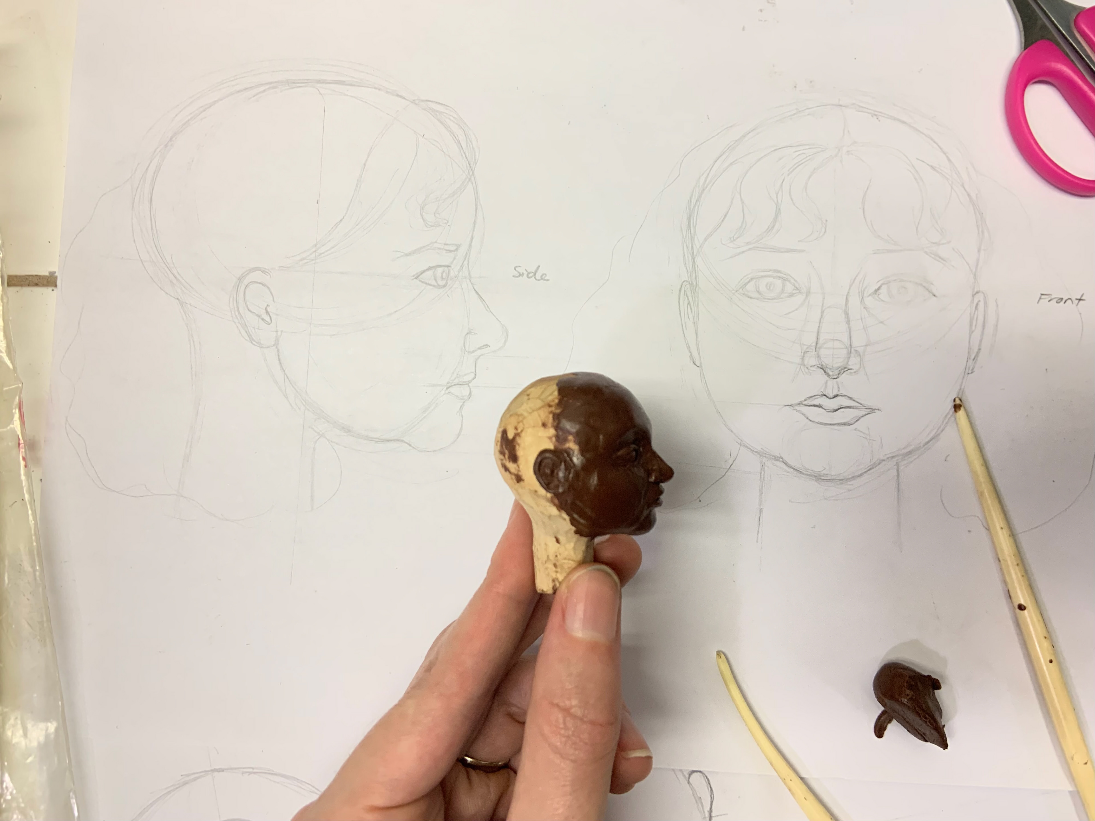 Face Sketch & Sculpture