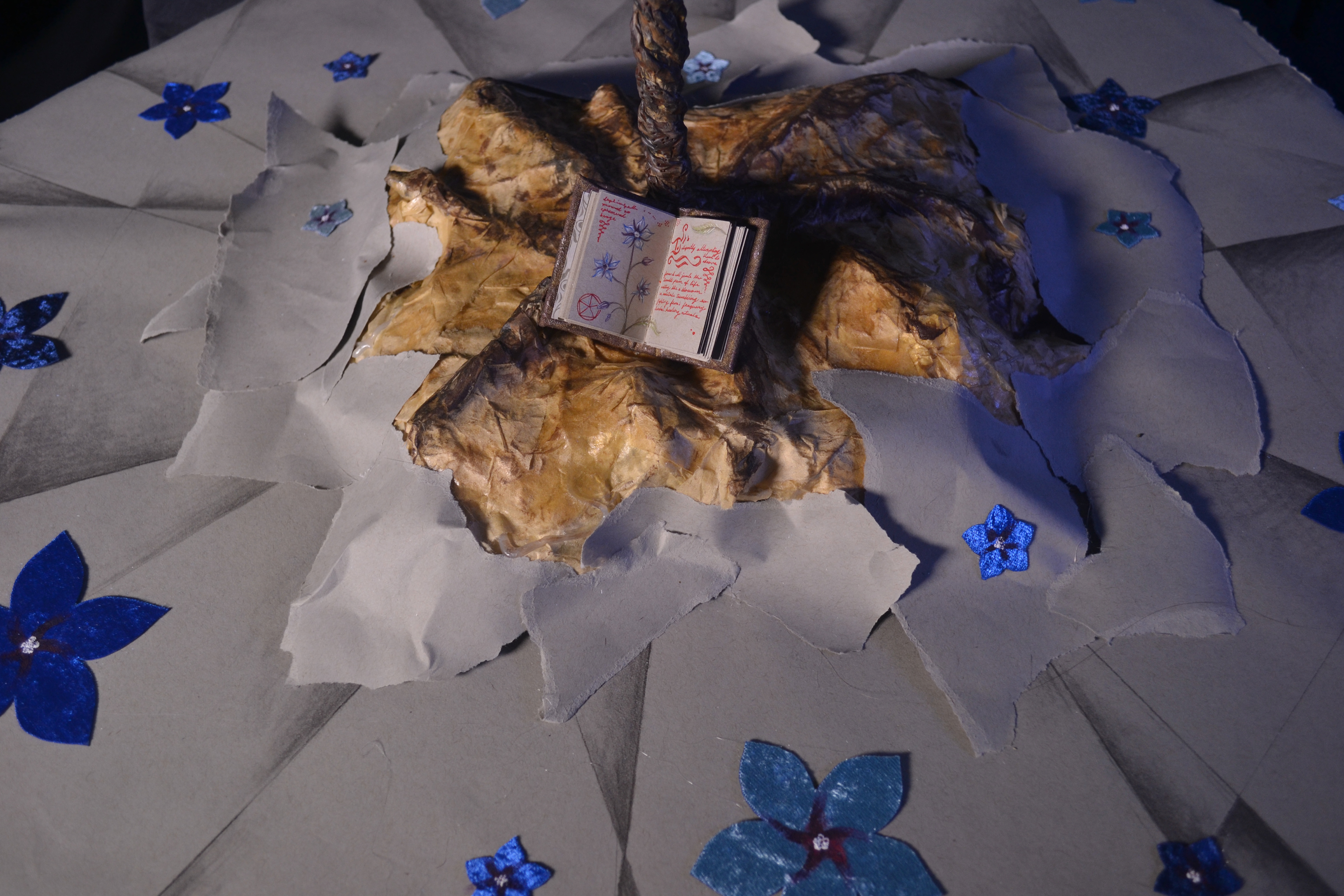 Blue Flowers under Tree