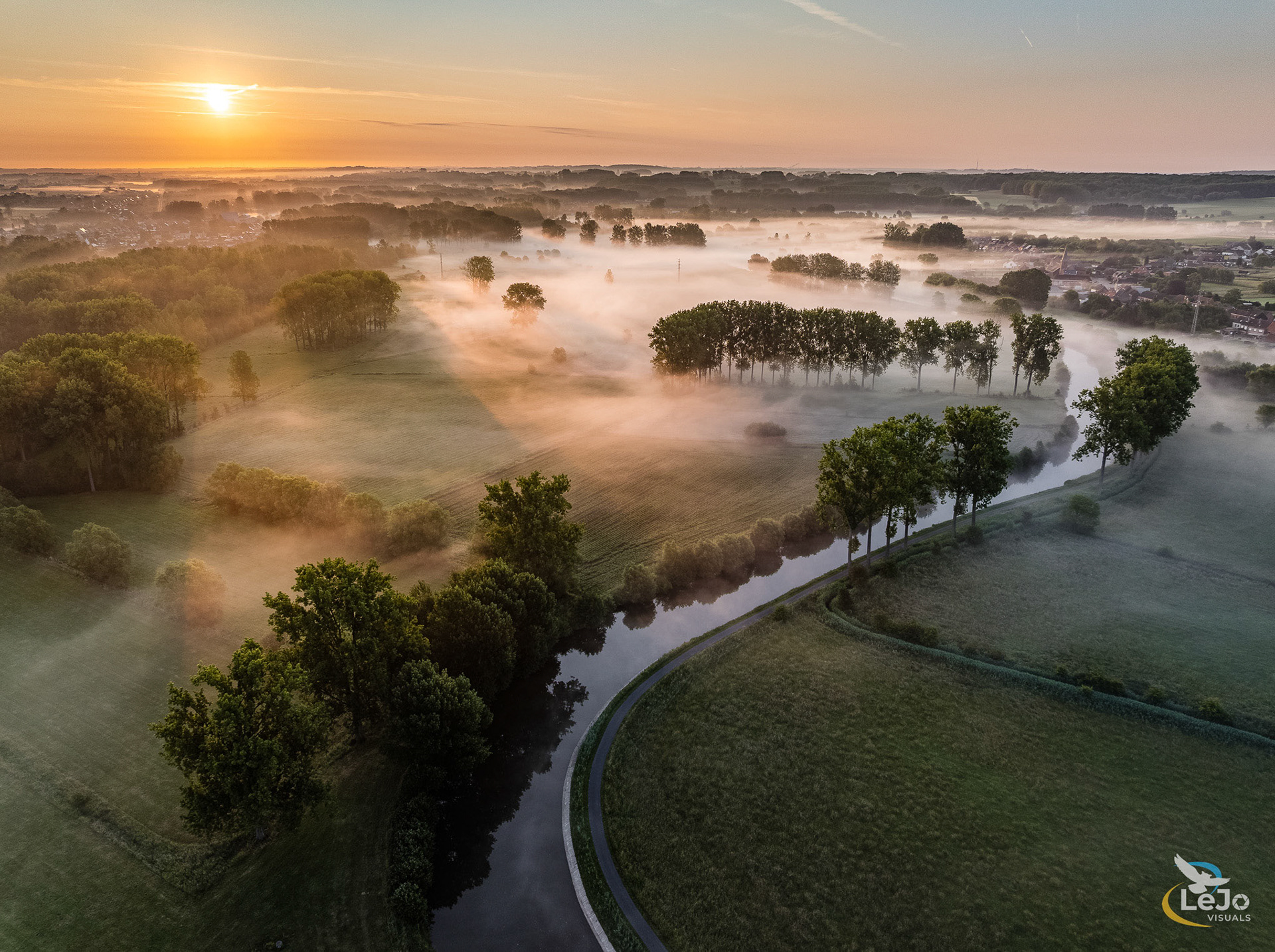 Mistige zonsopkomst aan Dender - Geraardsbergen