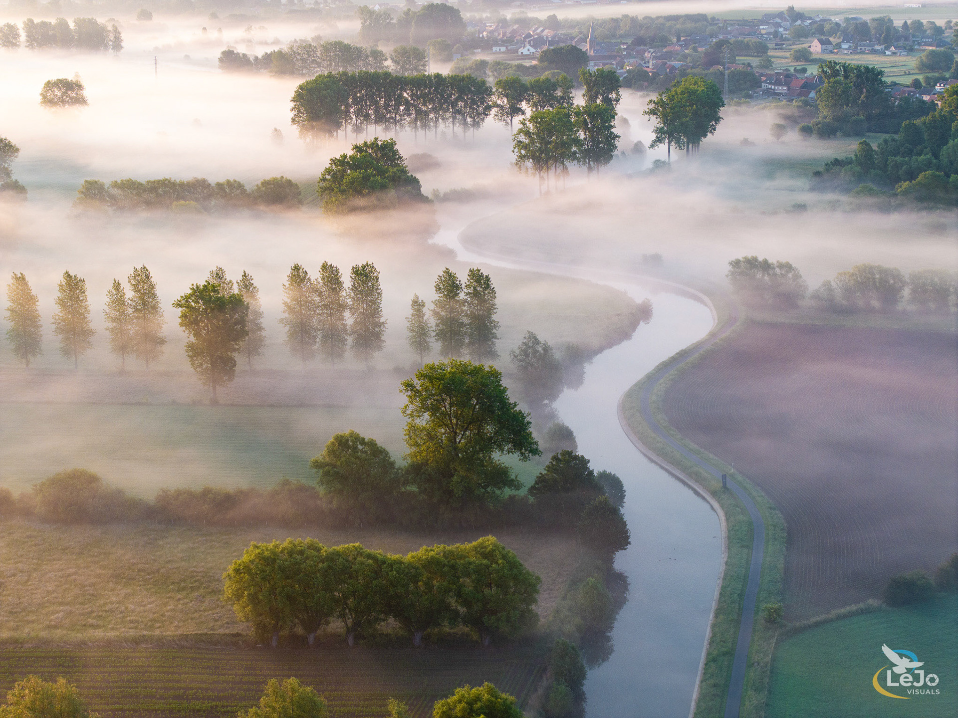 Dender omhuld door mist - Geraardsbergen