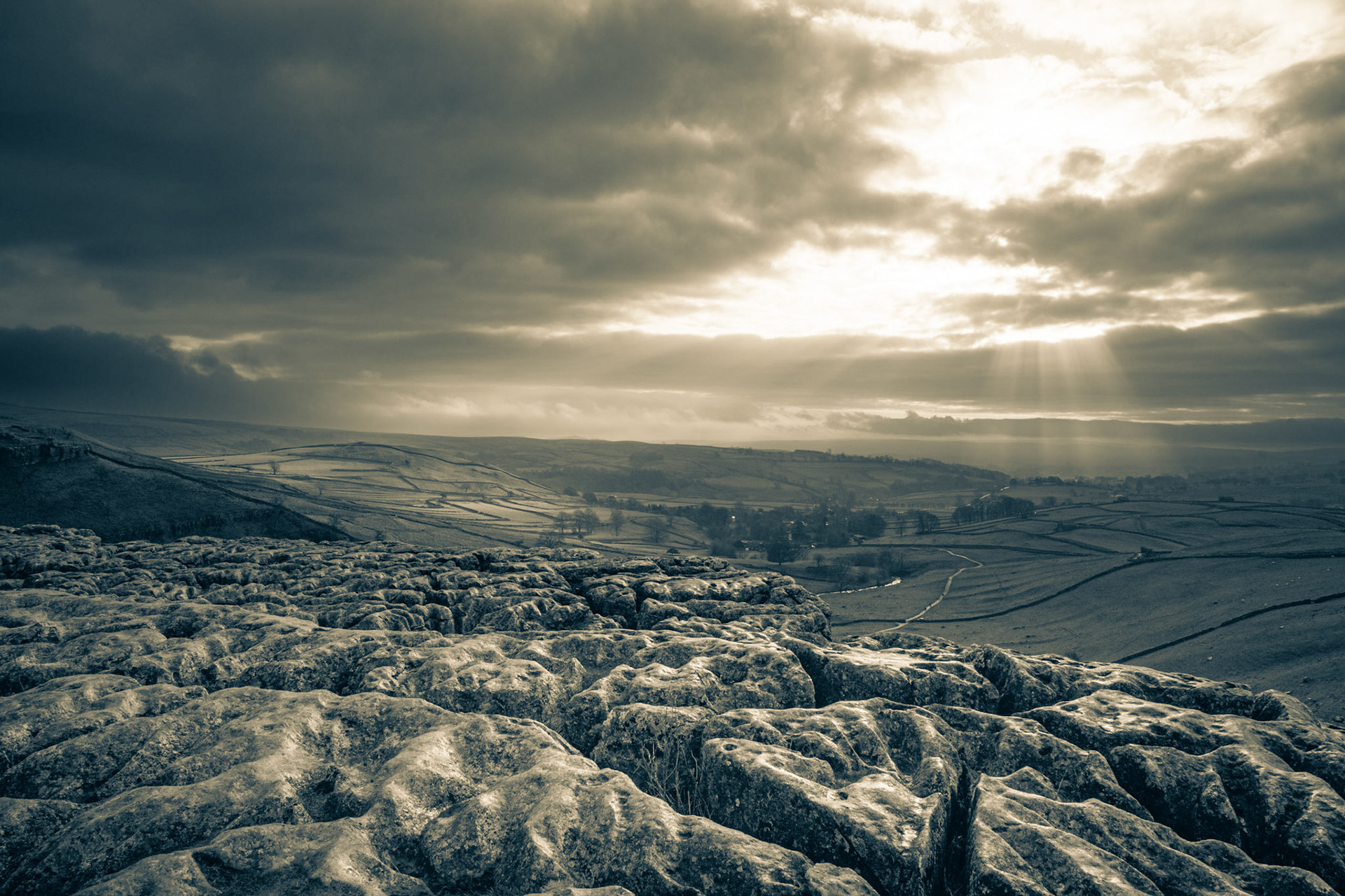 A066 - Malham Sunbeams (landscape)