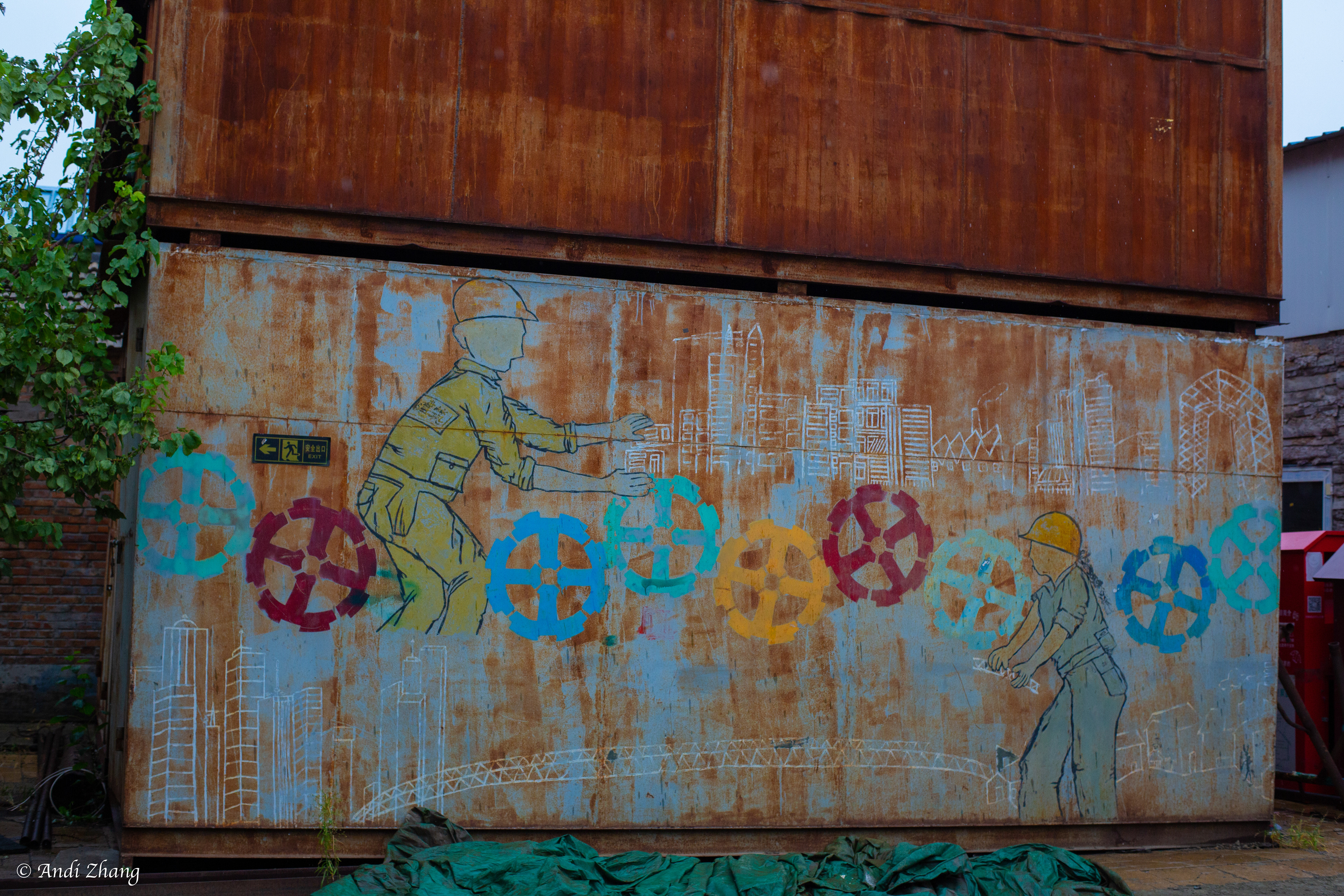 Inside the yard of The Home of Migrant Workers. September 26, 2020.