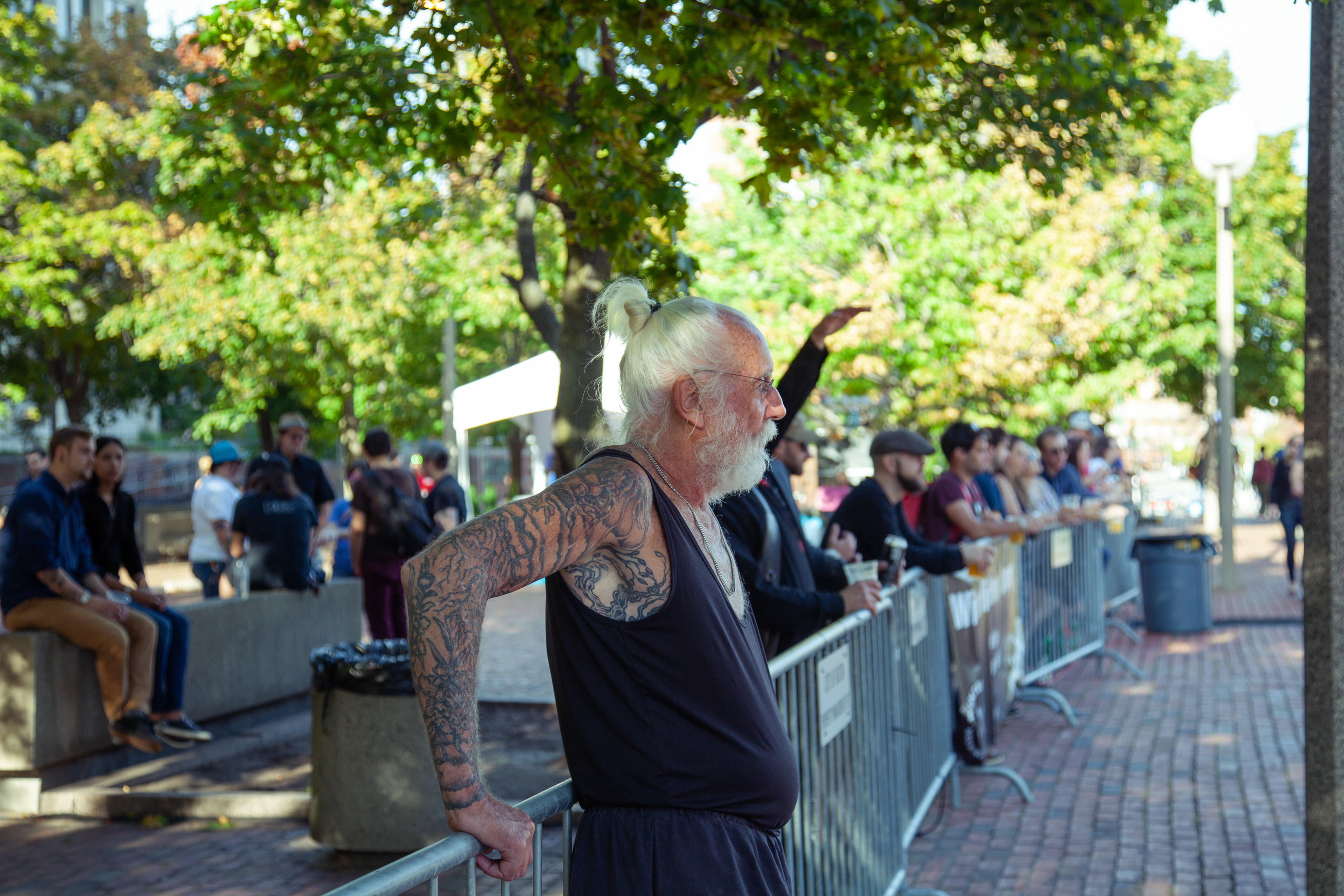 An audience concentrated on the performance.