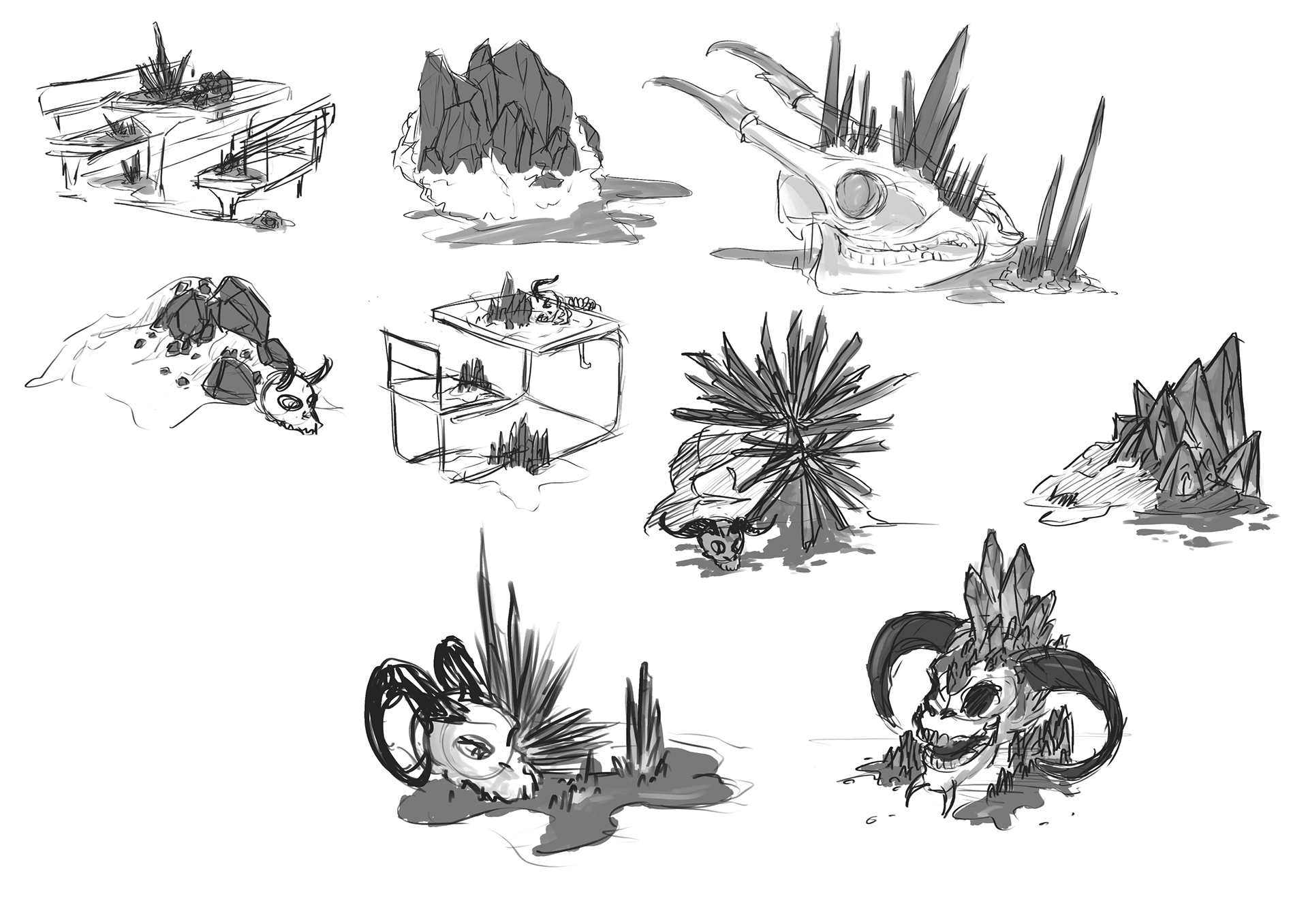 Demonic blood crystal sketches