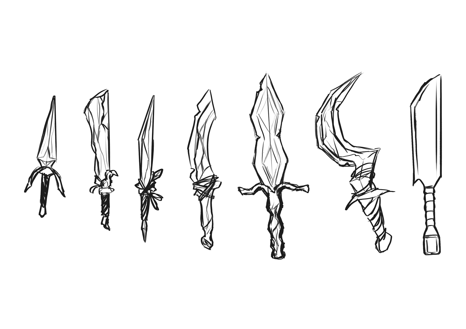 Crystal weapons sketches