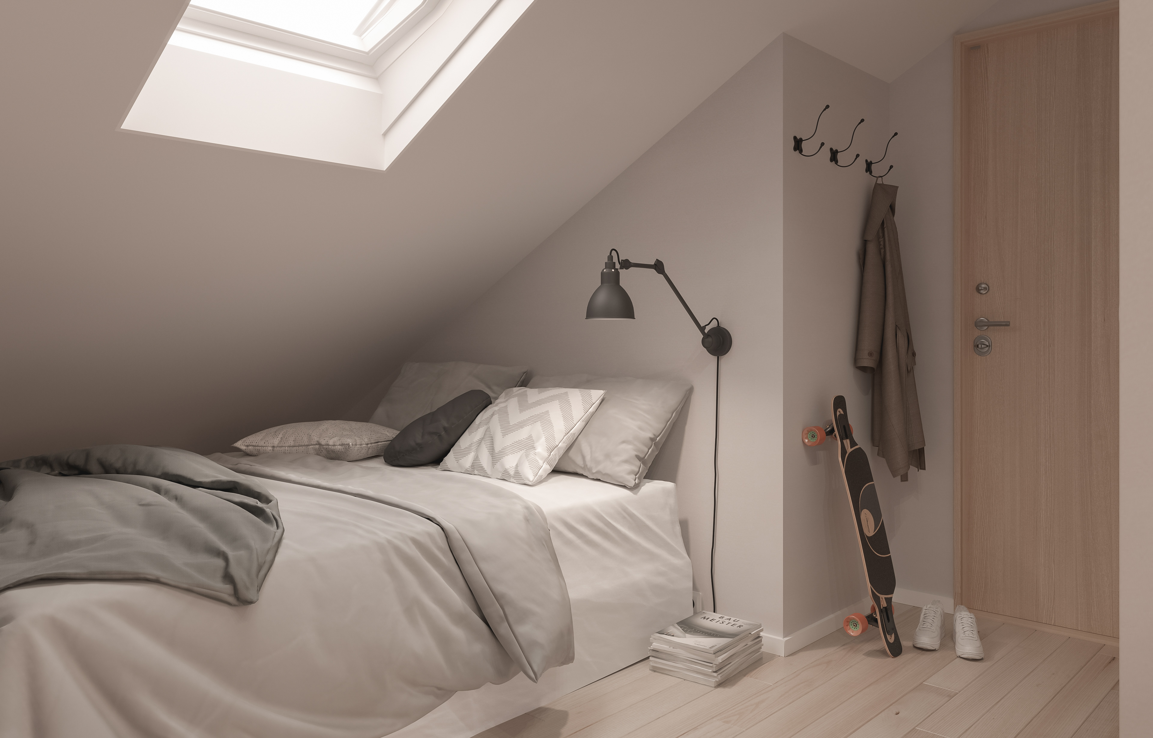 3D, Interiör, Göteborg, Renovering, vindsvåning, parkgatan, visualisering 