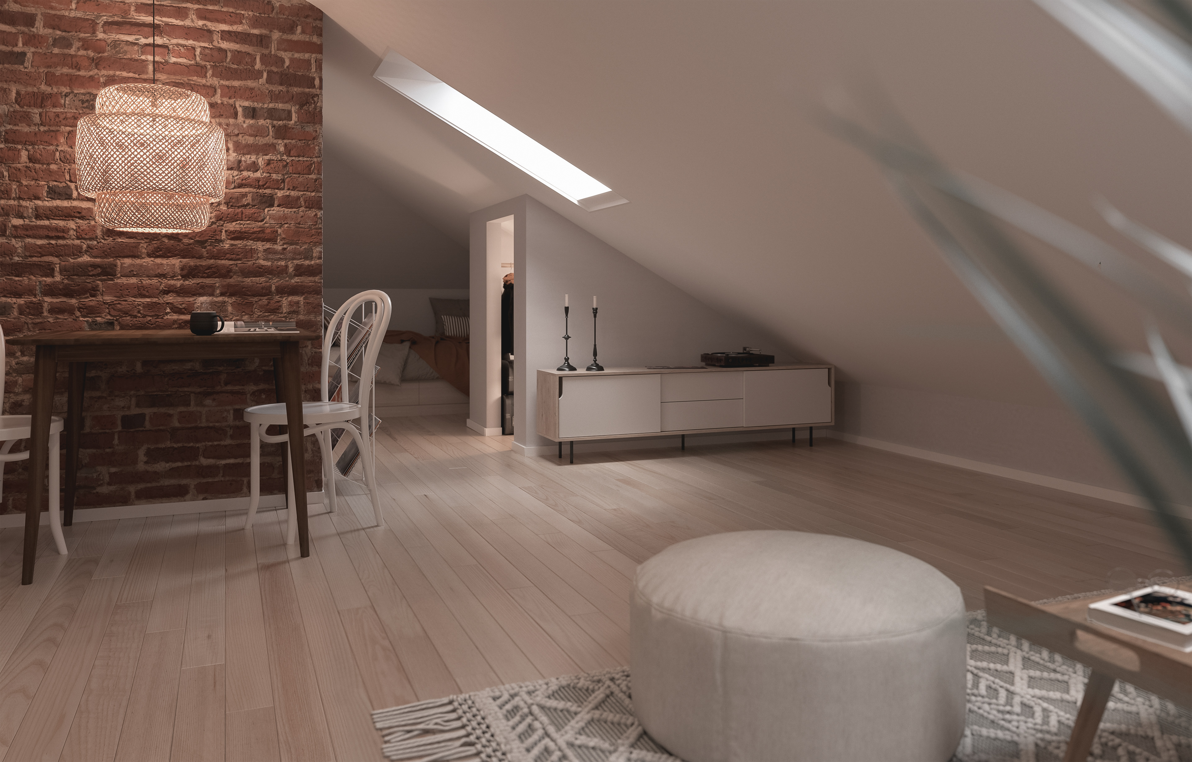 3D, Interiör, Göteborg, Renovering, vindsvåning, parkgatan, visualisering 