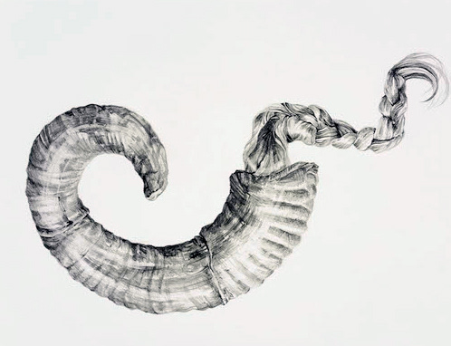HairHorn, pencil on paper, 2022 SOLD