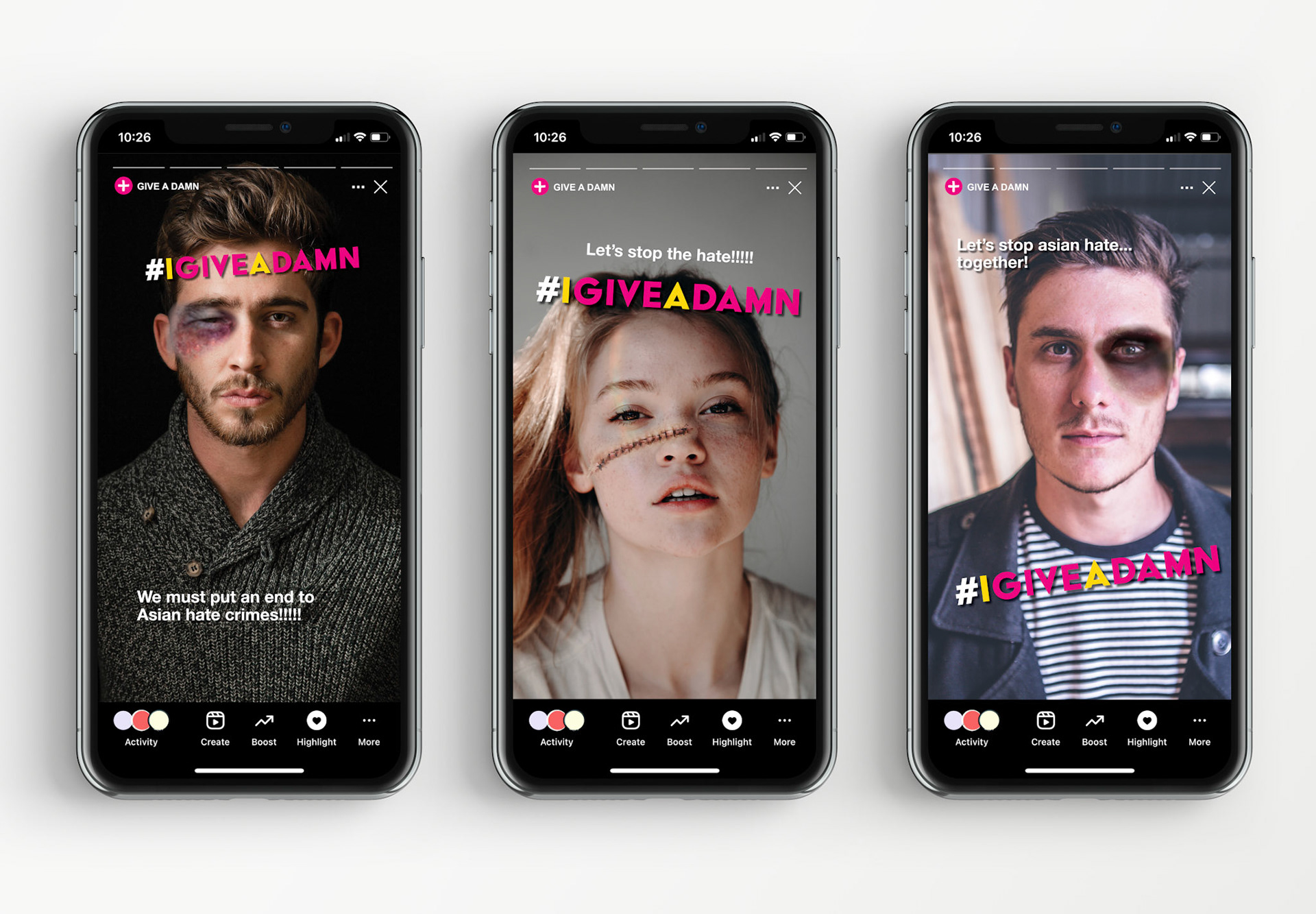 Face-transforming AR filters (bruises, cuts, stitches)