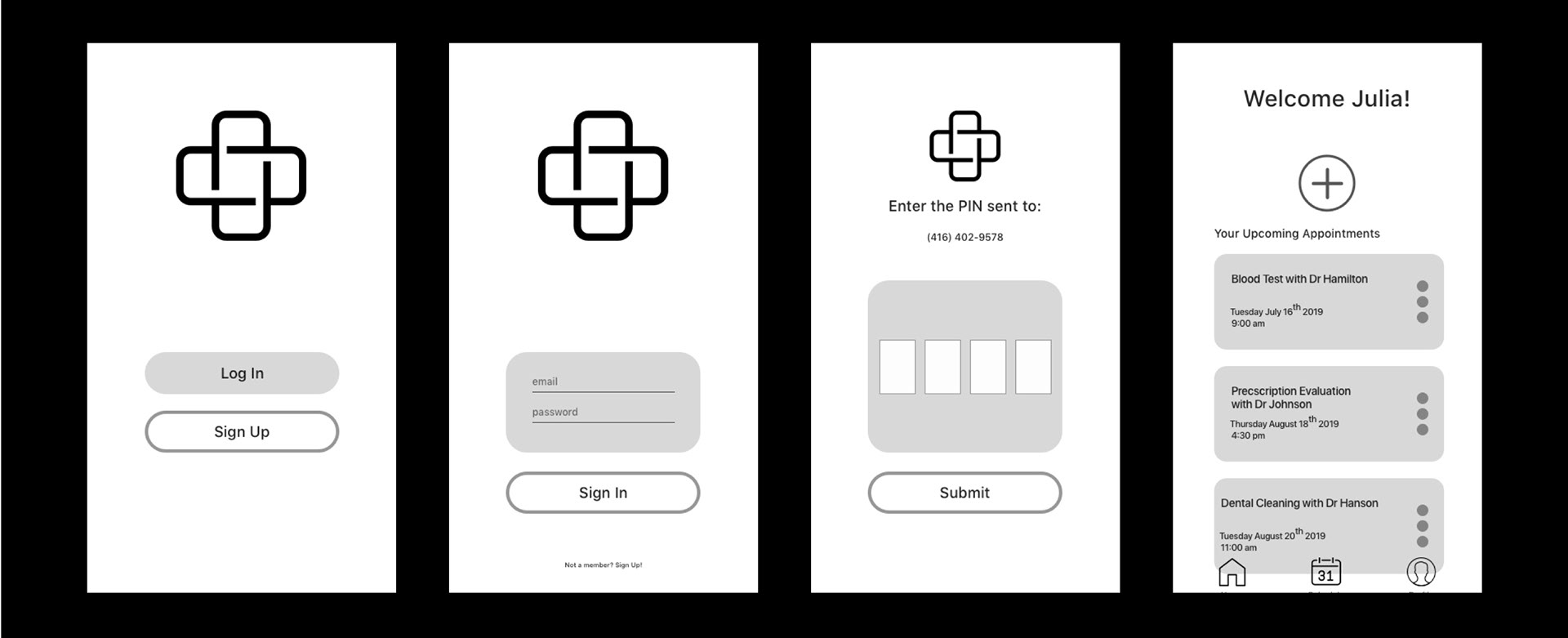Log In and Dashboard