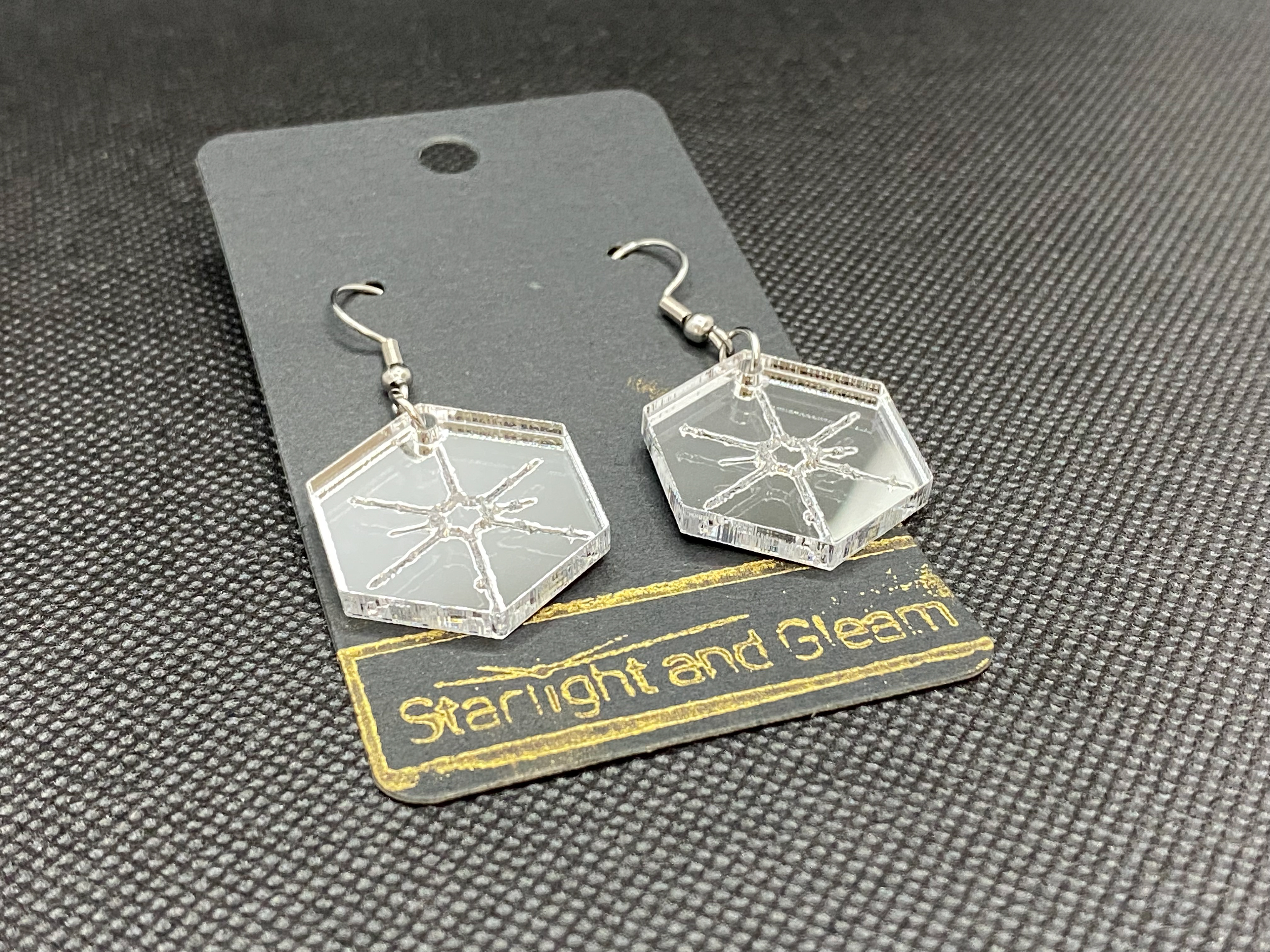 "Diffraction spike" JWST earrings.