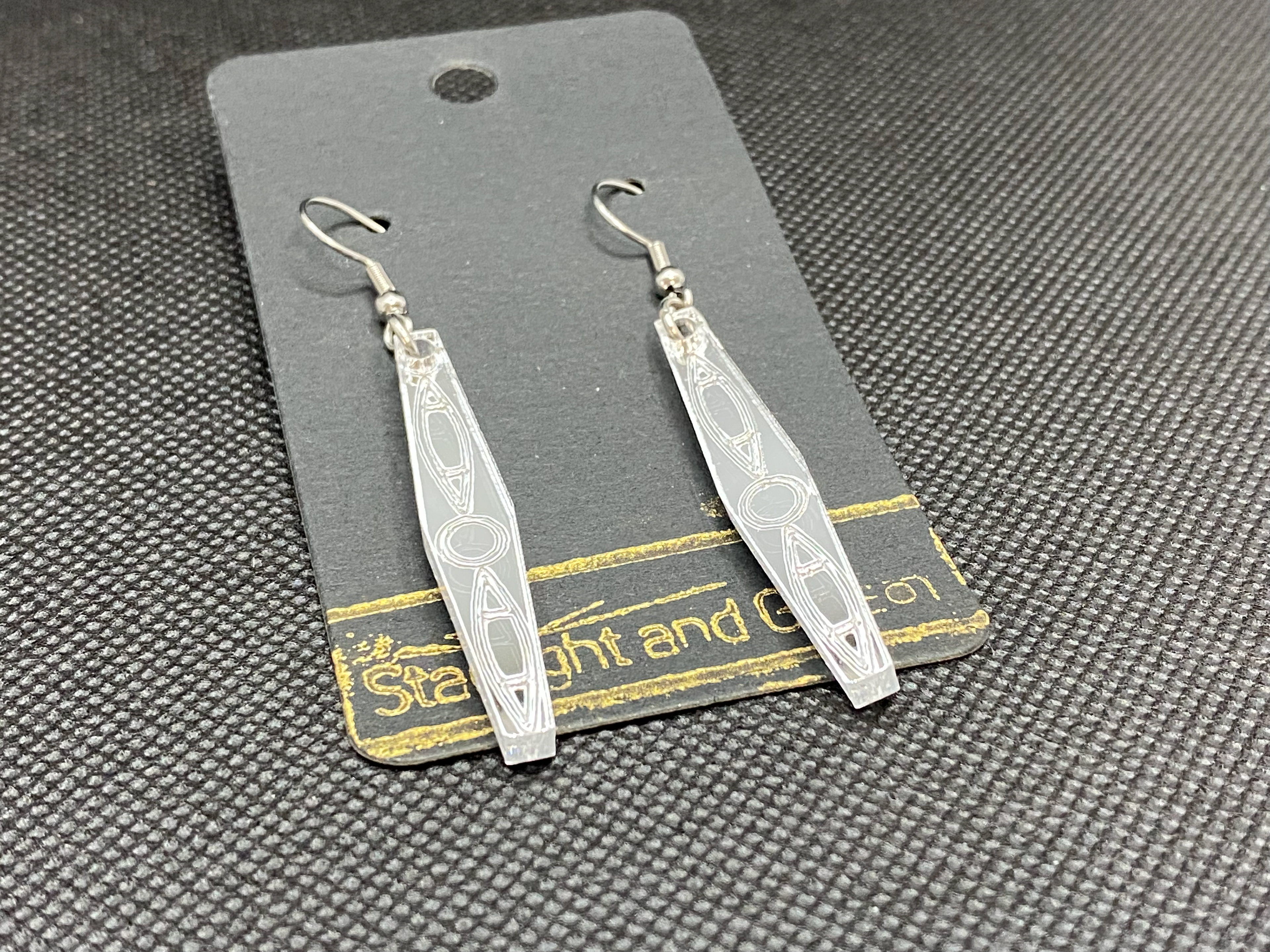 Art Deco propeller acrylic earrings.