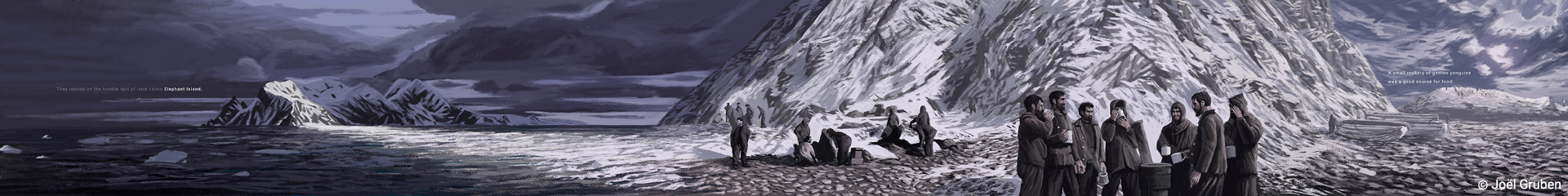 Ausschnitt aus dem Webcomic «Endurance-Expedition», welchen ich im Rahmen meiner Bachelor-Arbeit an der HSLU erstellt habe