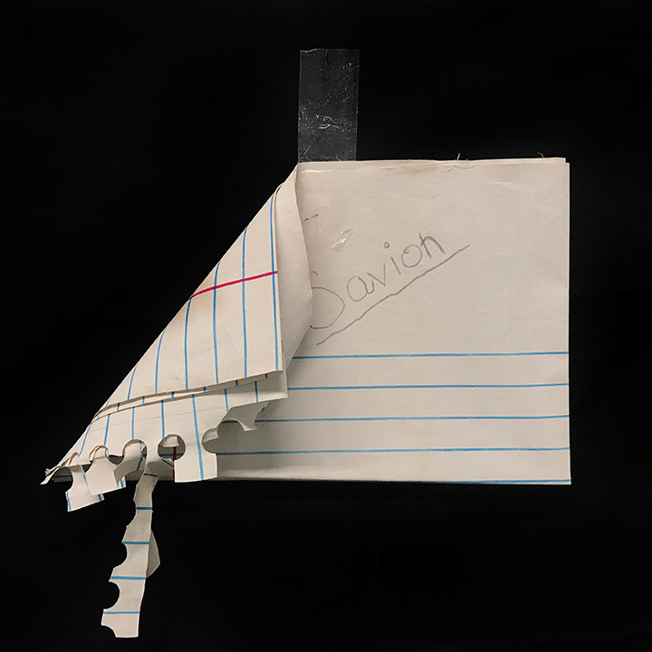 "Confession of Love" Unfolded 36”x42”  Folded 18”x12”	Acrylic, Gouache, Graphite and Tape on Muslin