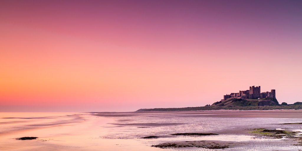 Pre-dawn light over Bamburgh Castle