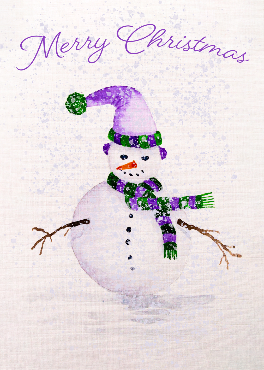 Purple & Green Snowman