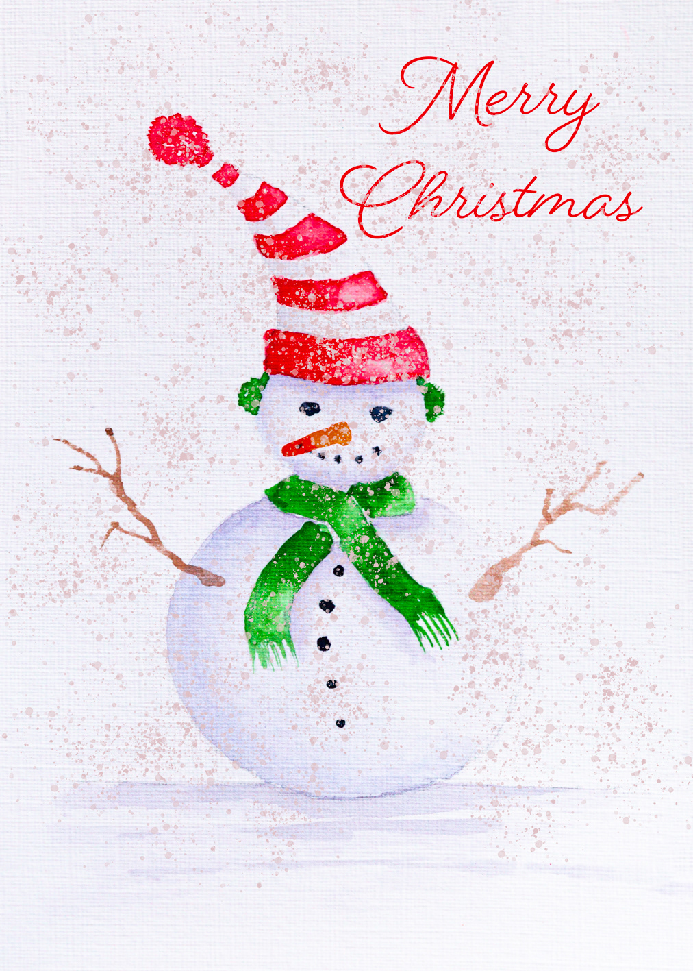 Green Scarf Snowman