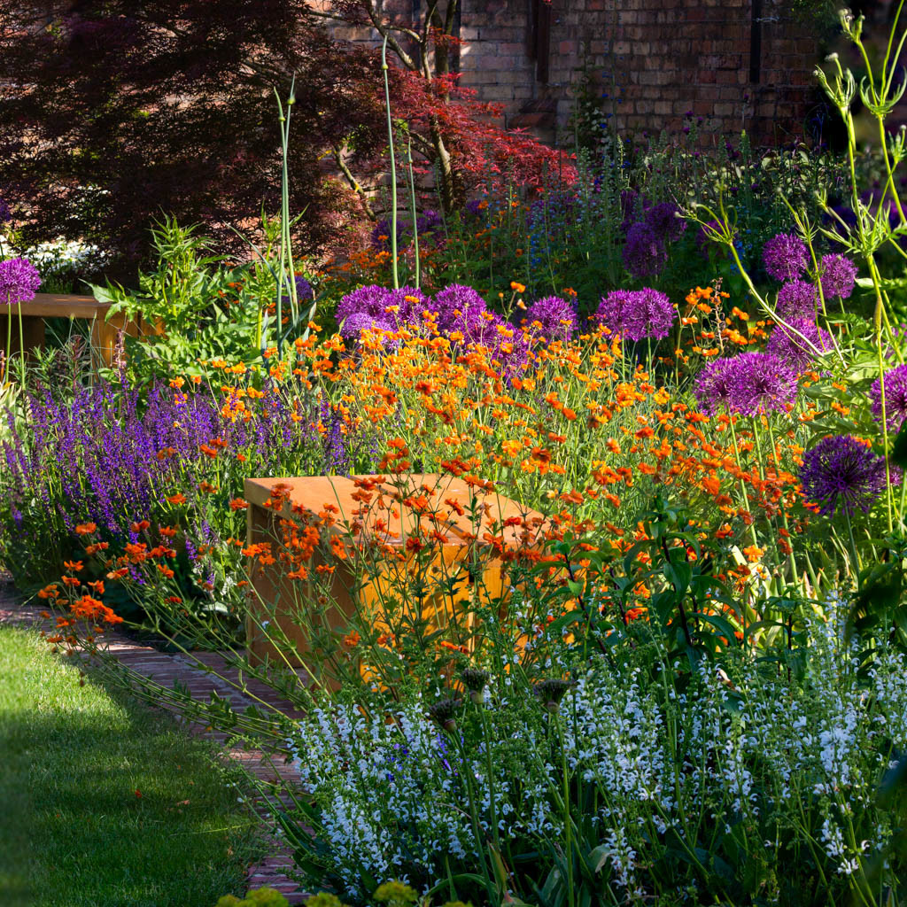 New walled garden in late spring