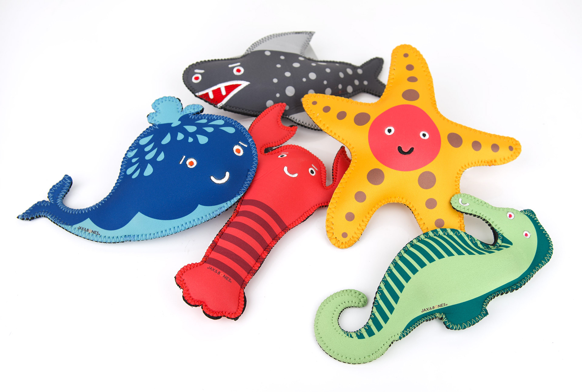 Neoprene floating "Sea Pals" toys designed for dog product company