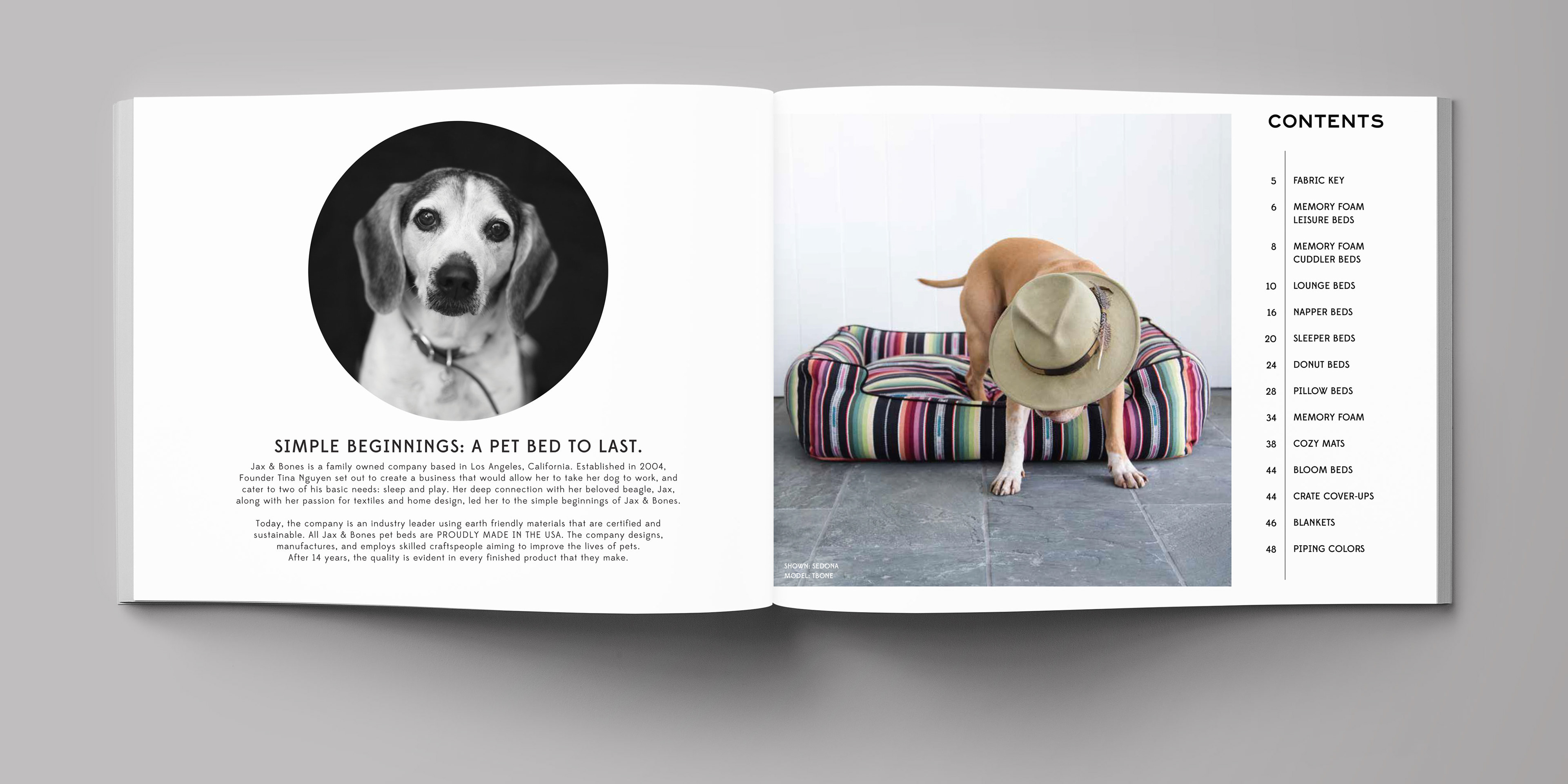 Catalog design for dog product company