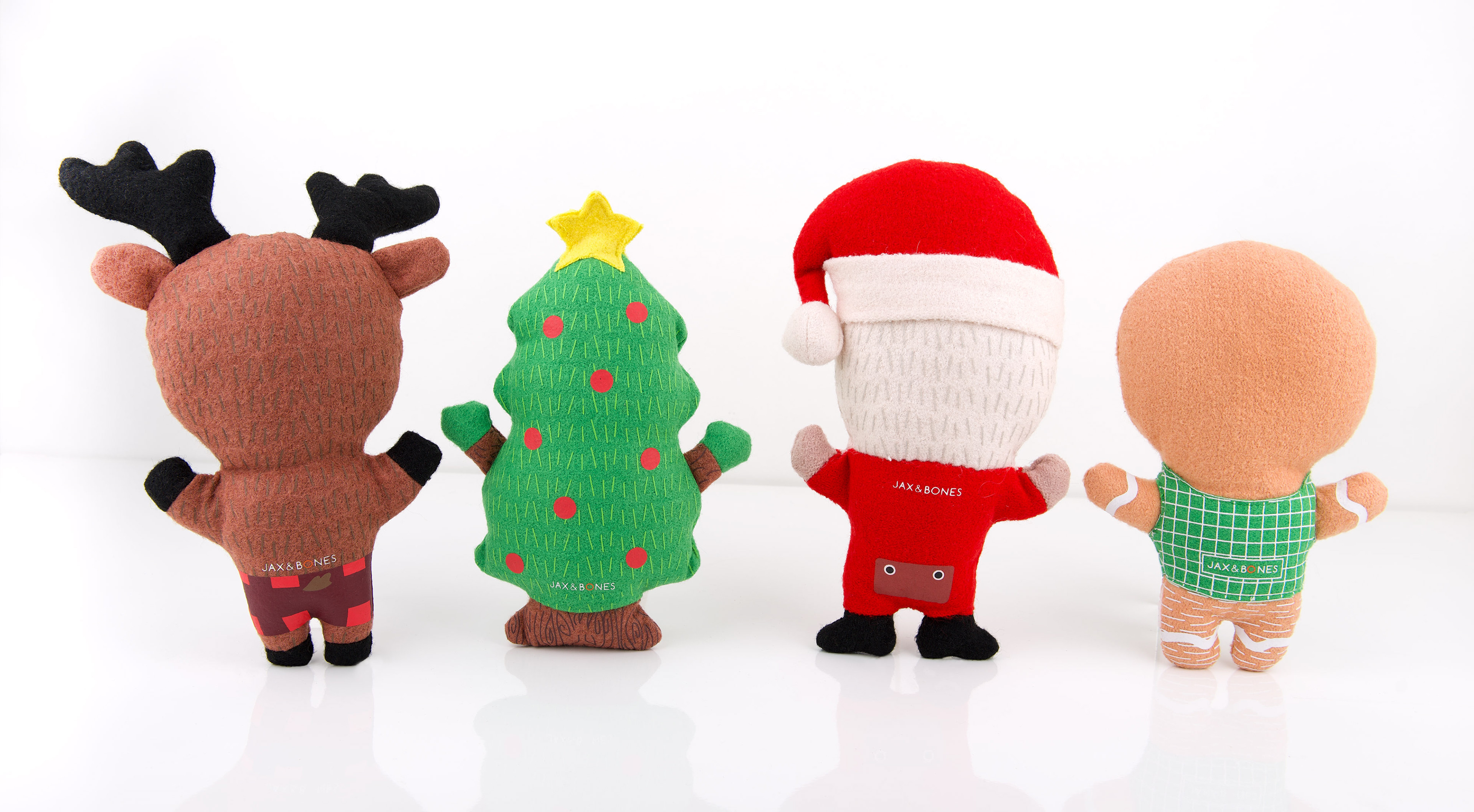 Holiday Woolie toys designed for dog product company - back