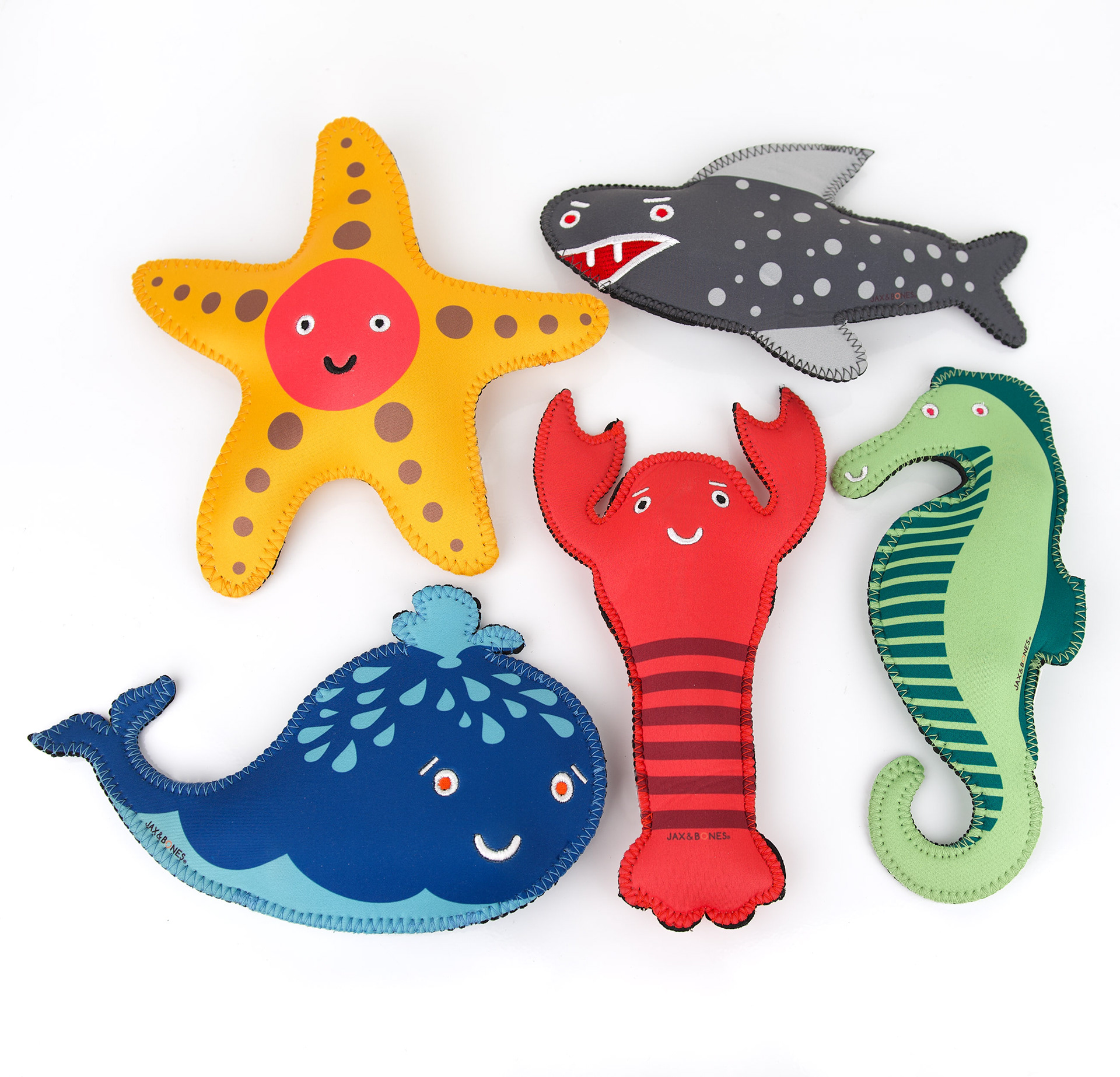 Neoprene floating "Sea Pals" toys designed for dog product company