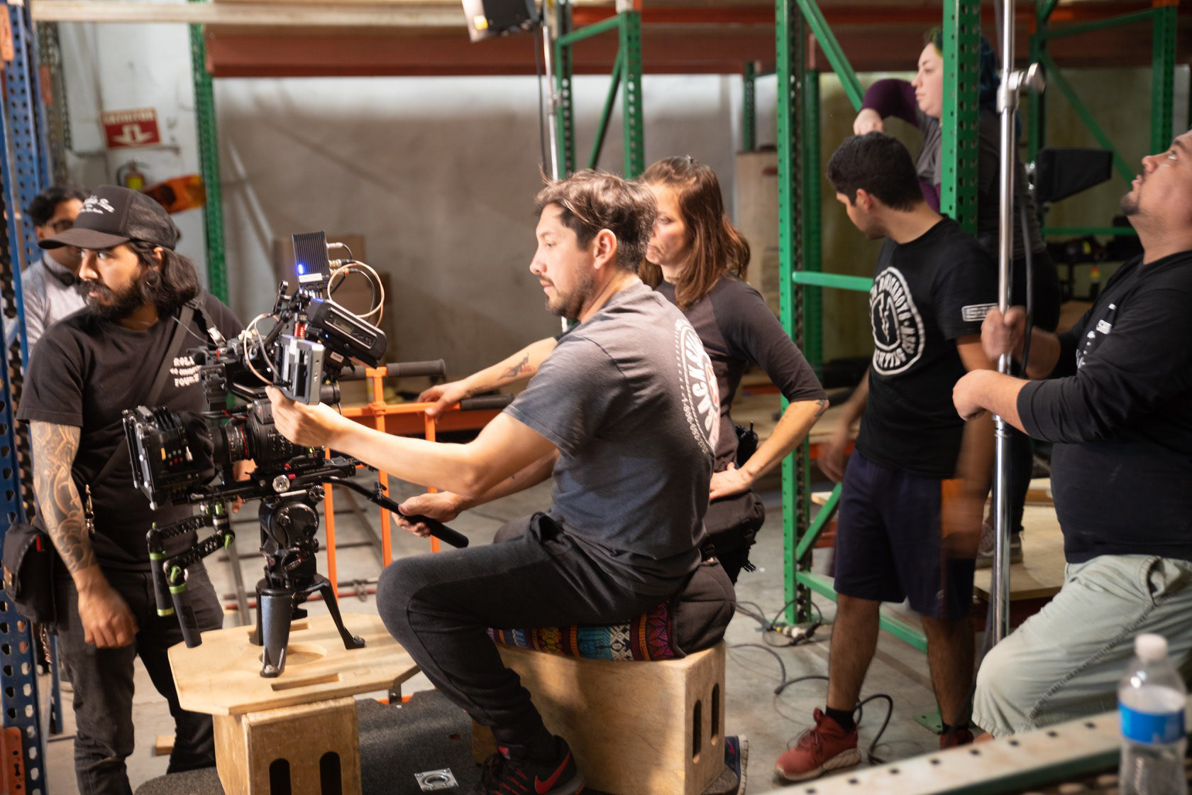 checking the dolly shot with my cam op Claudio Bautisto