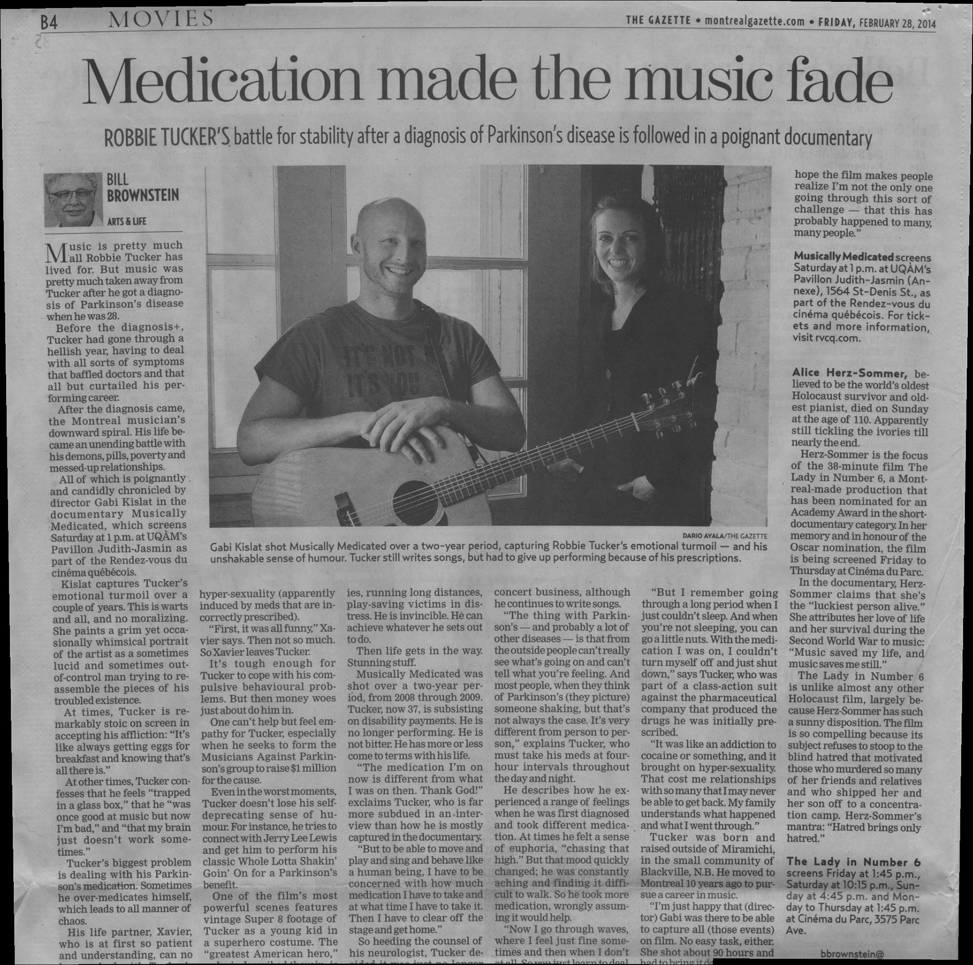 Musically Medicated documentary in The Gazette