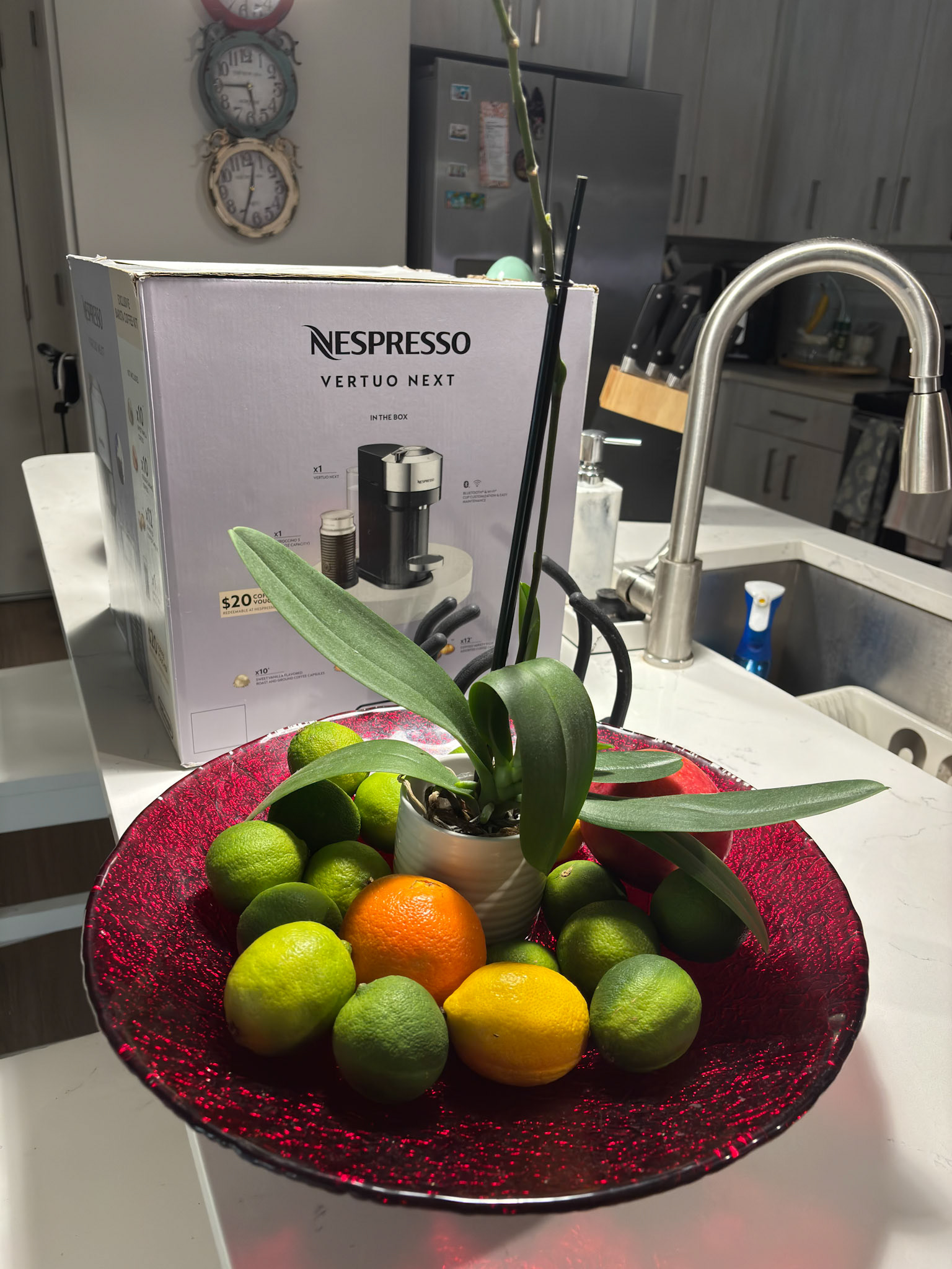 Red fruit bowl not included.