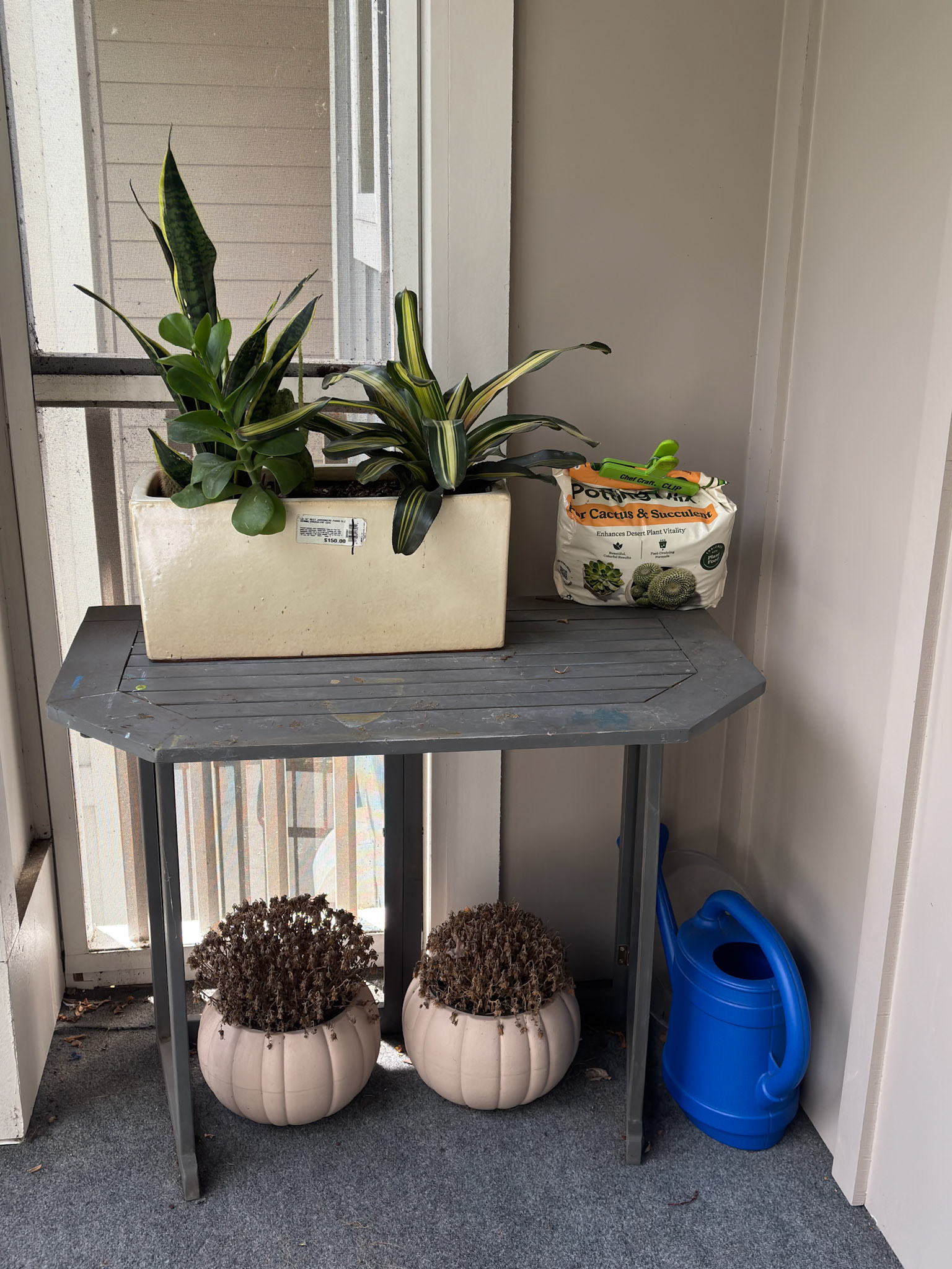 Includes table and 2 pots below.