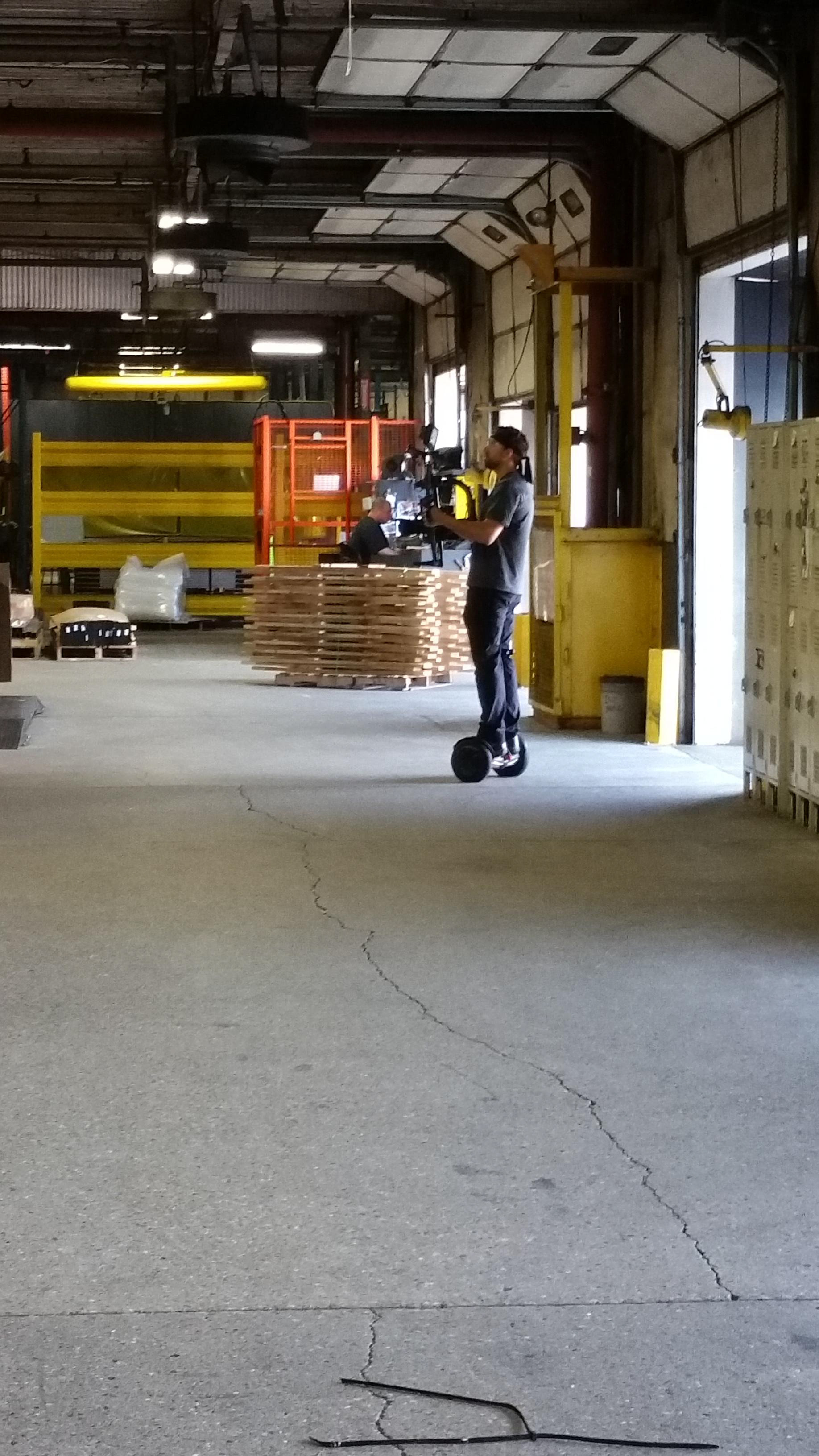 Movi + hoverboard + bandana = steadicam ninja
