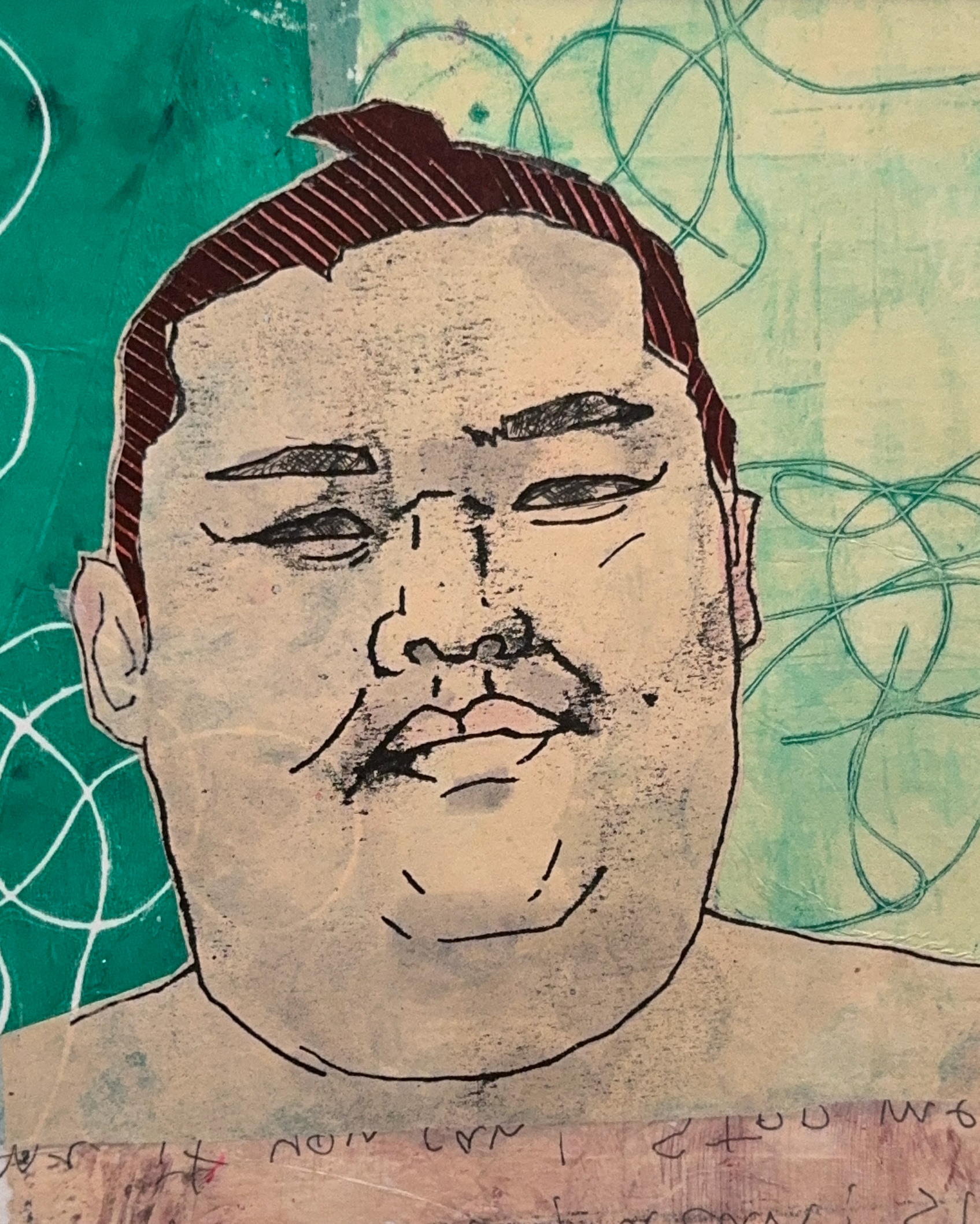 "Stop Me If You Can"  8x10"  Mixed Media