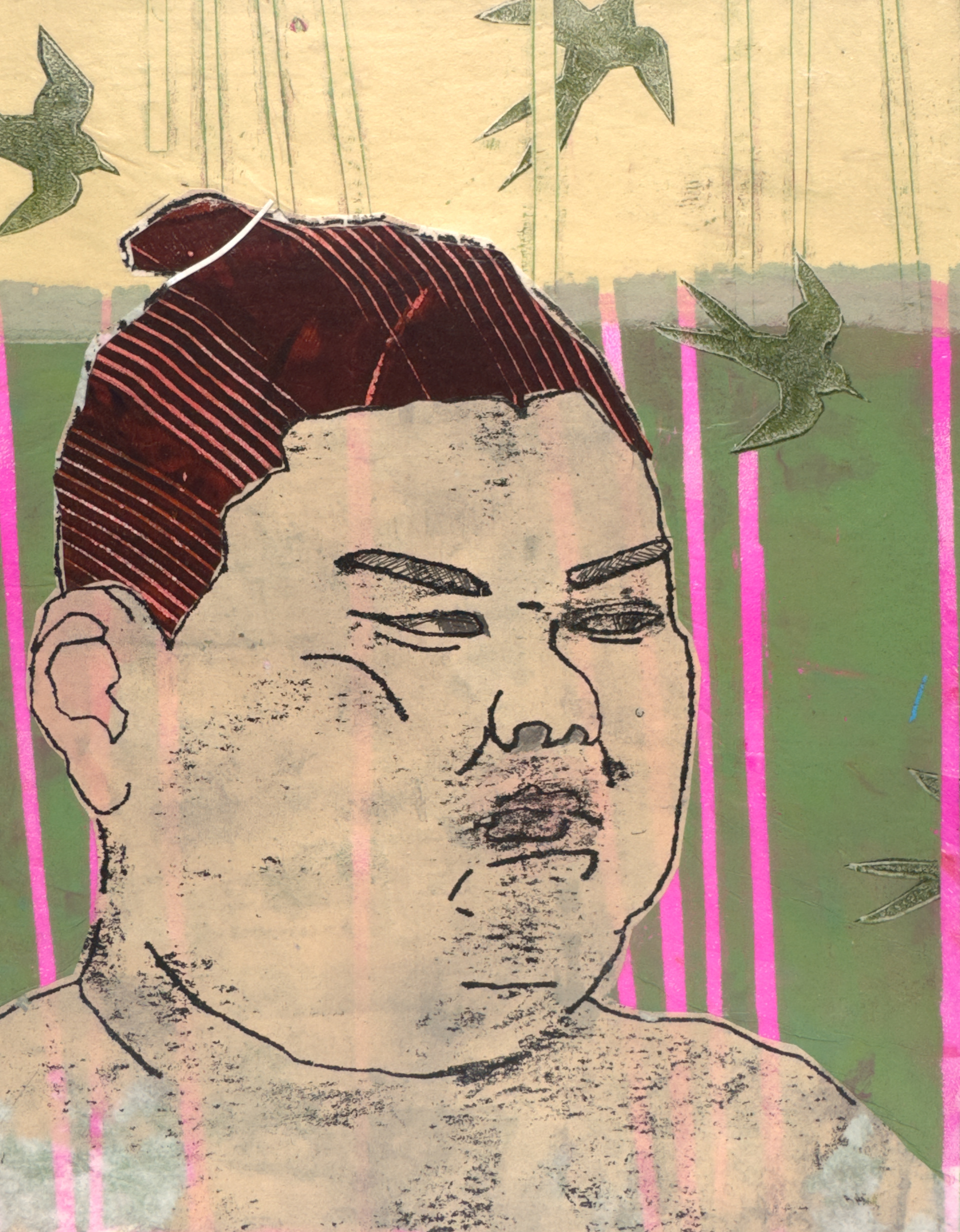 "Formerly Kusano". 8x10"  Mixed Media