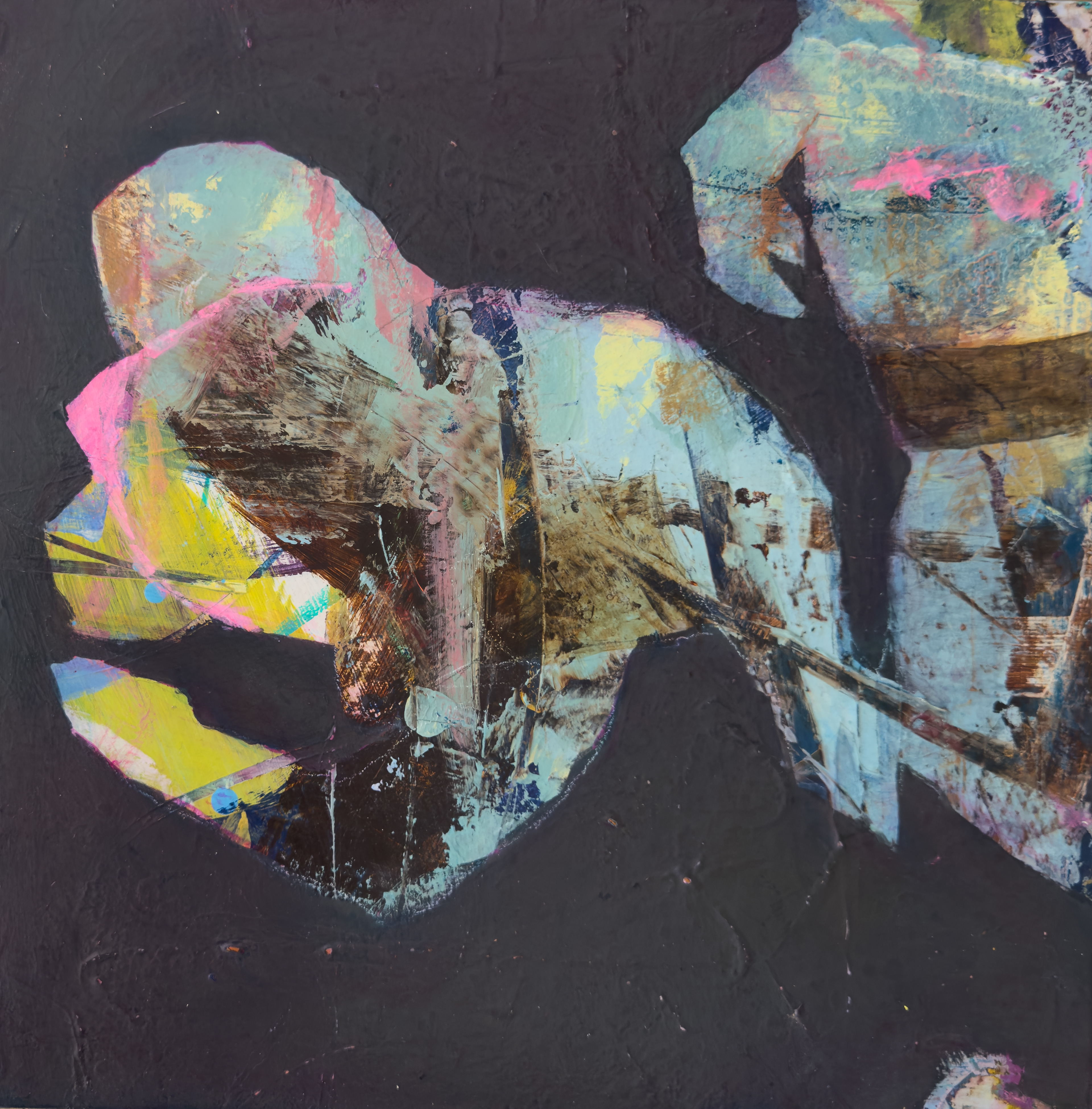 『宇宙遊泳』　410x410mm (S6)   アクリル