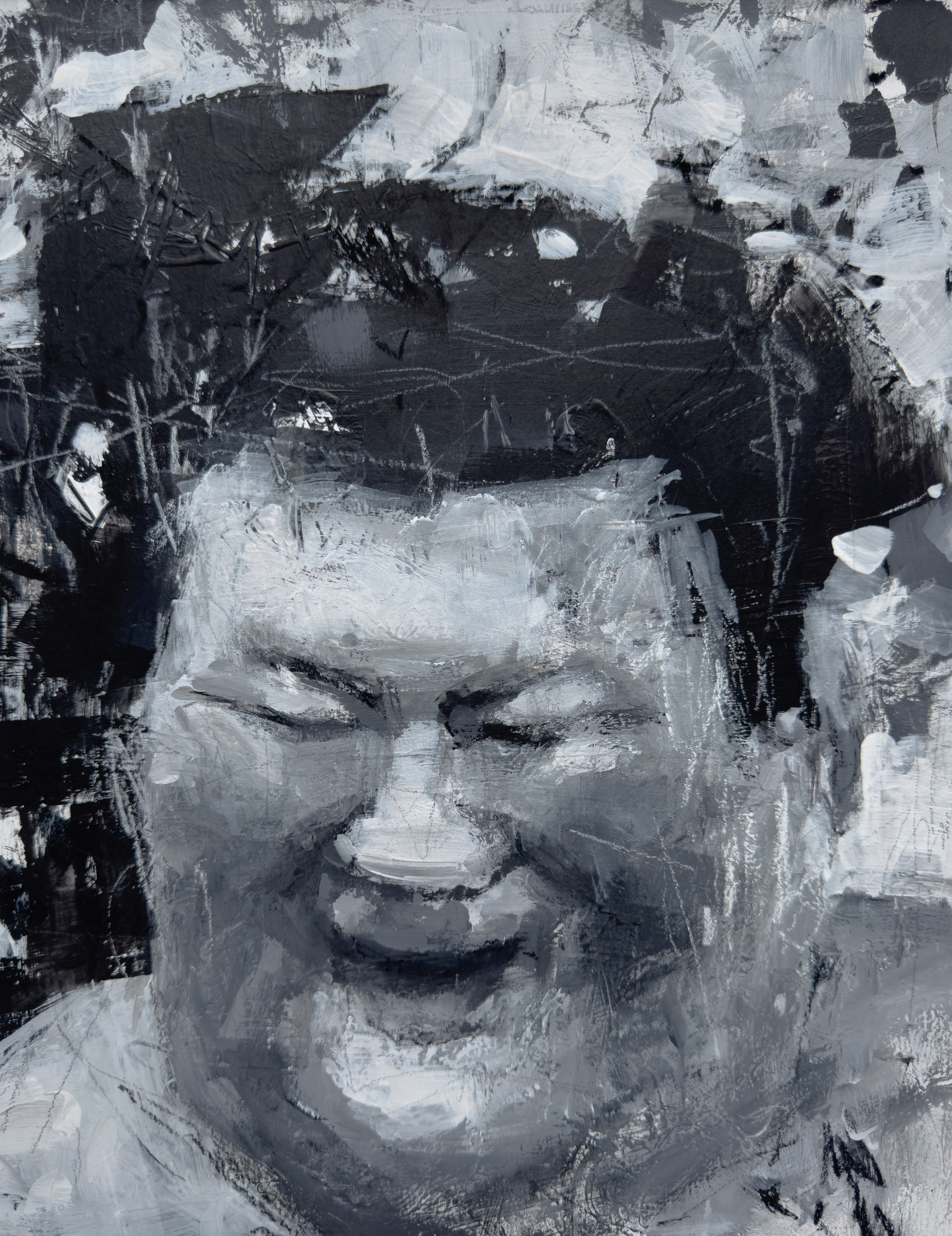 『師匠に叱られた』　333x255mm   ミクストメディア