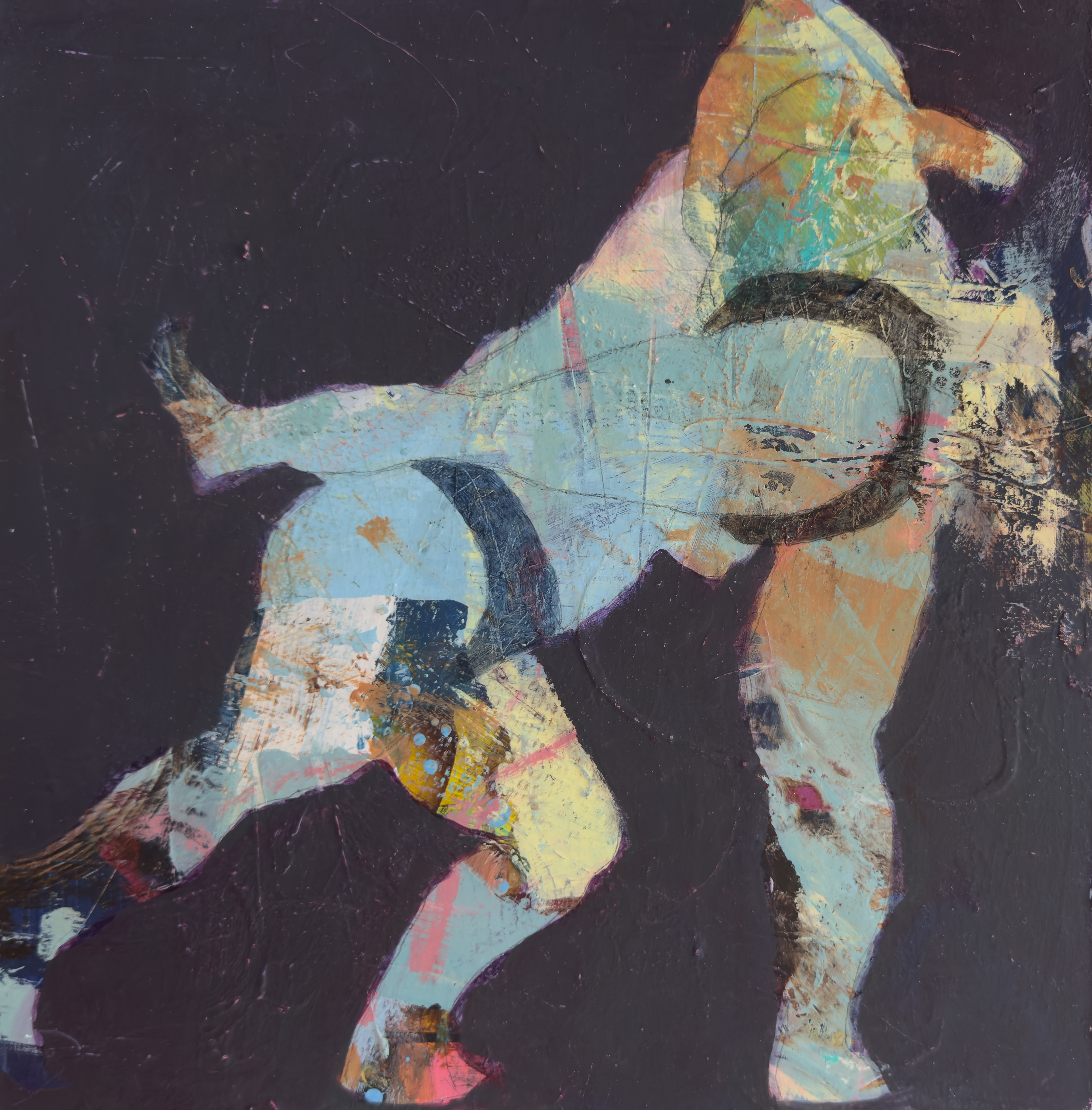 『稲光』　410x410mm (S6)   アクリル