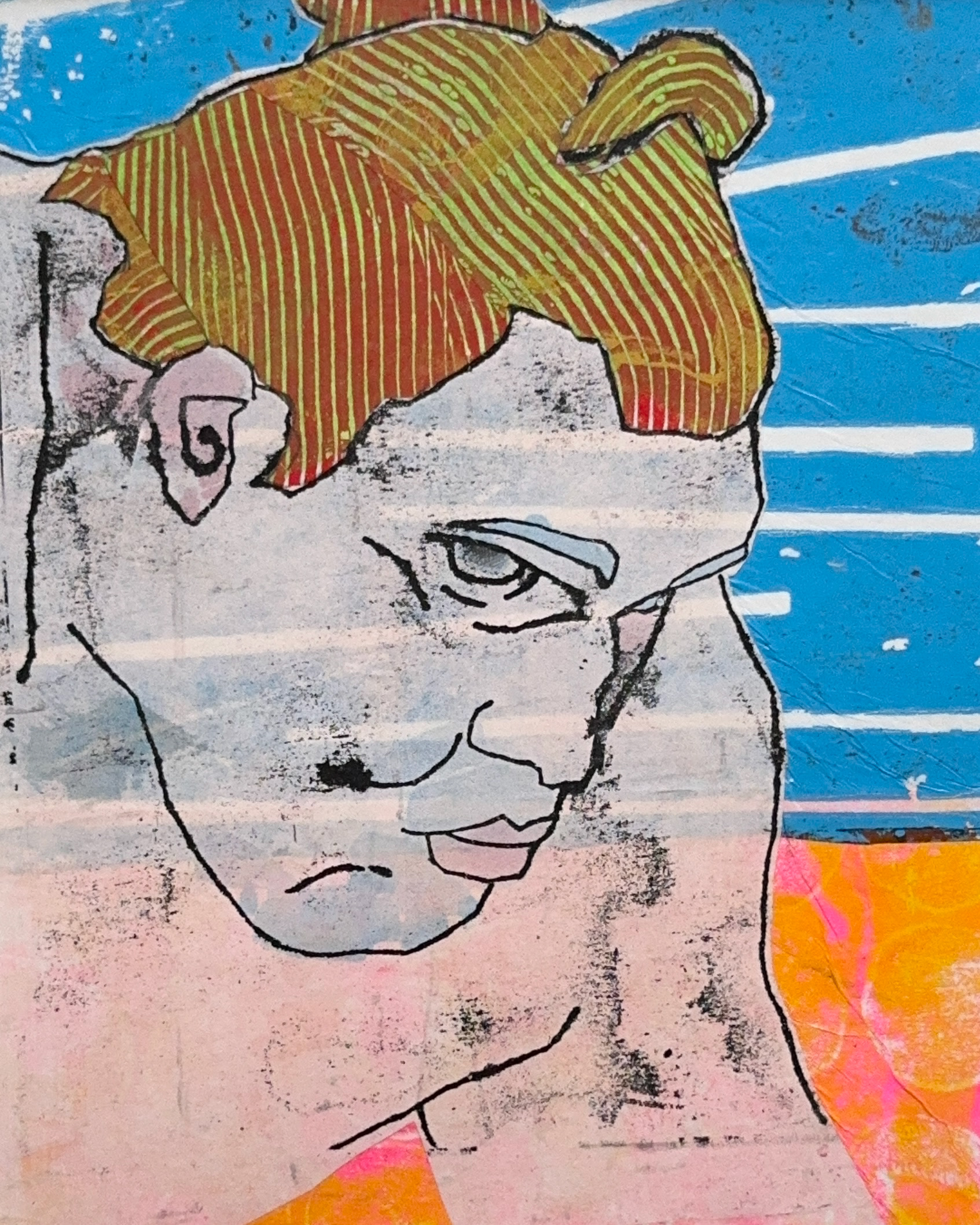 "Hop Step Jump"  8x10"  Mixed Media