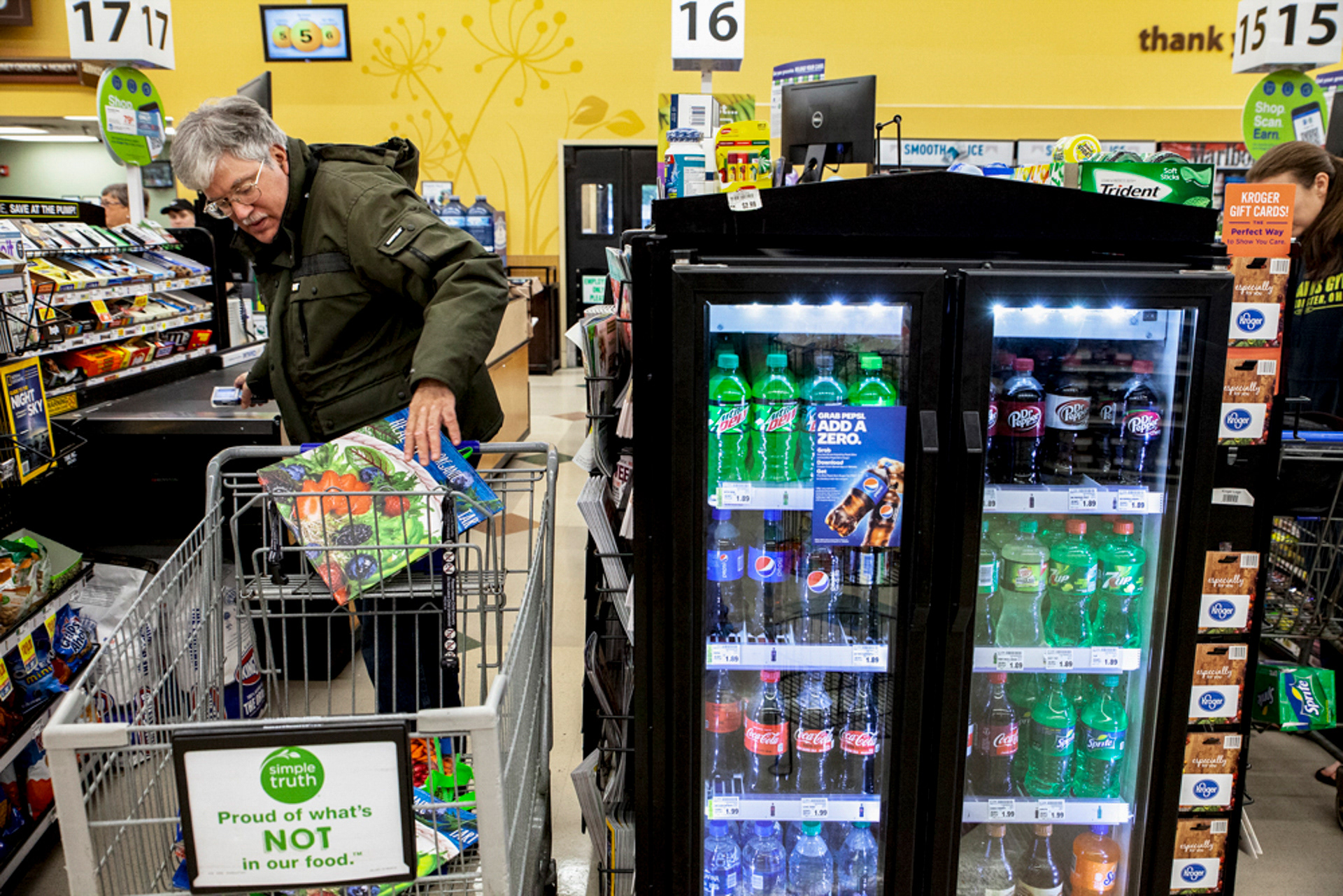 Christopher Ewing collects reusable grocery bags, so he can load the maximum amoutn of groceries for himself and Scott Houk for the rest of the week. When traveling outside of his home, Ewing has a clear idea of everything he needs to accomplish, and is purposeful in everything he does, so he does not overextend himself.