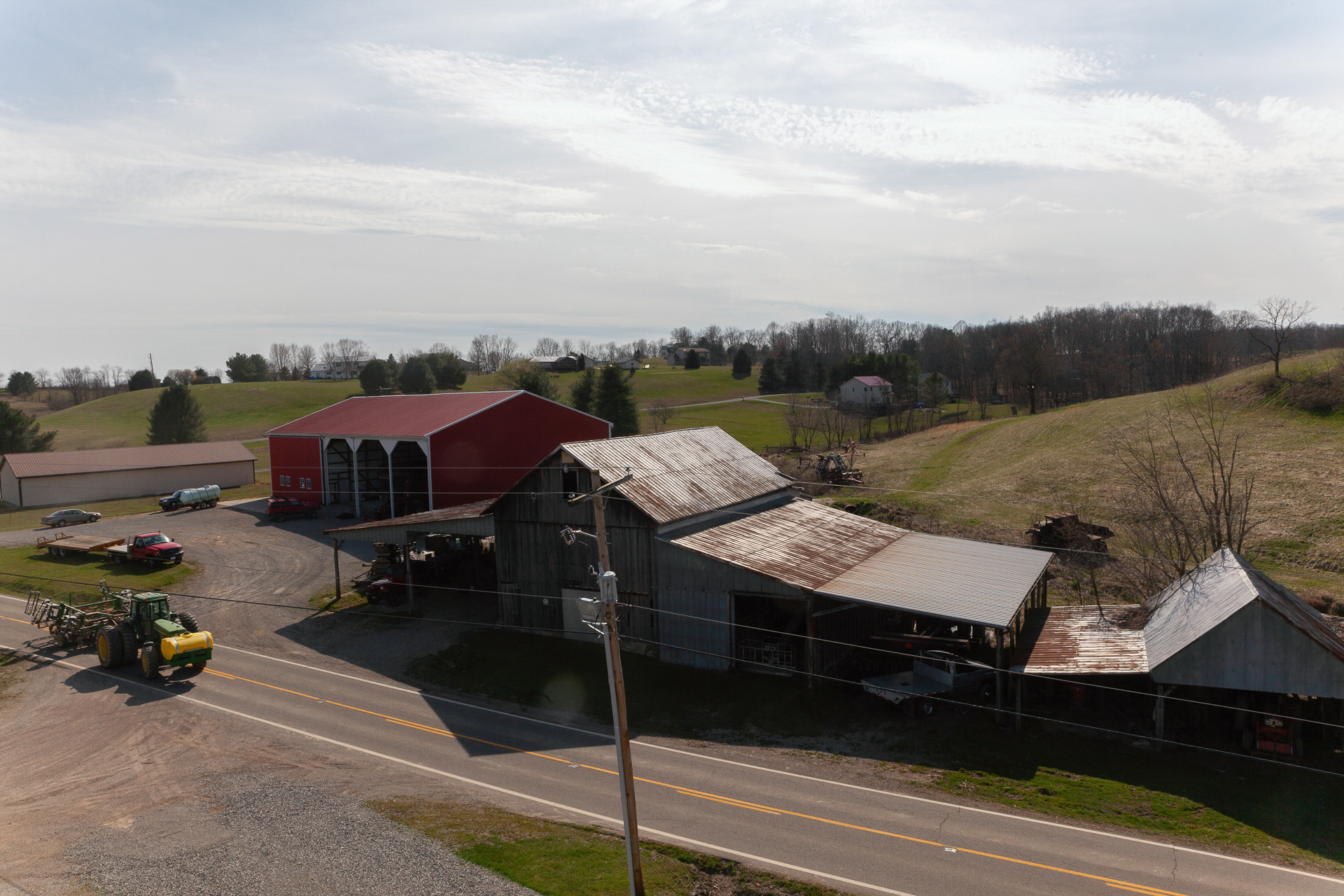 Jeff Cotterill, 56, of Albany, Ohio operates a combine on his family farm in Albany, Ohio, Apr 4, 2019.  The Cotterill farm is 900 acres, was bought by Jeff's father, Paul Cotterill, in 1955, and is comprised of wheat, corn, and soybeans.