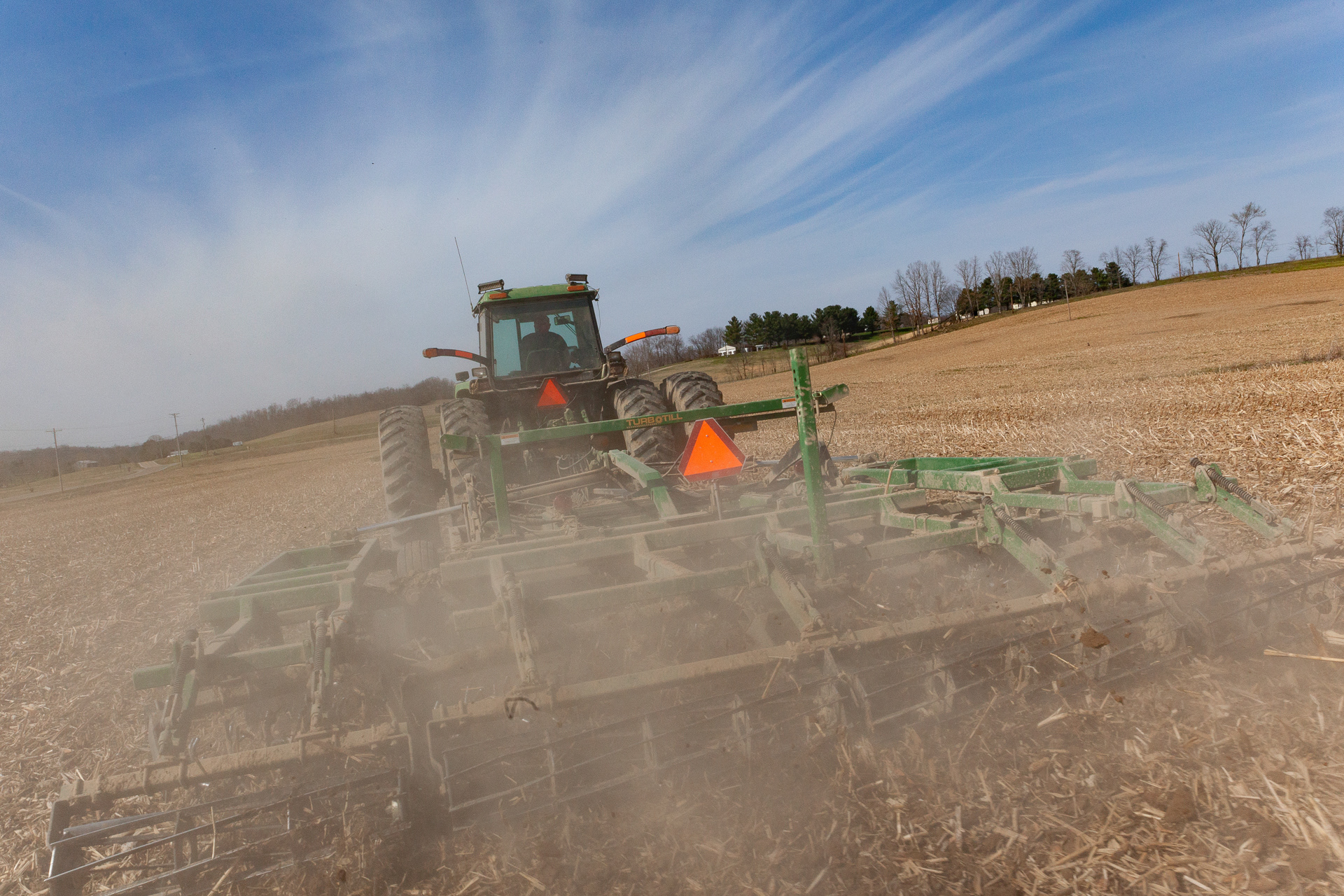 Jeff Cotterill, 56, of Albany, Ohio tills the soil of his family farm in Albany, Ohio, Apr 4, 2019.  The Cotterill farm is 900 acres, was bought by Jeff's father, Paul Cotterill, in 1955, and is comprised of wheat, corn, and soybeans.
