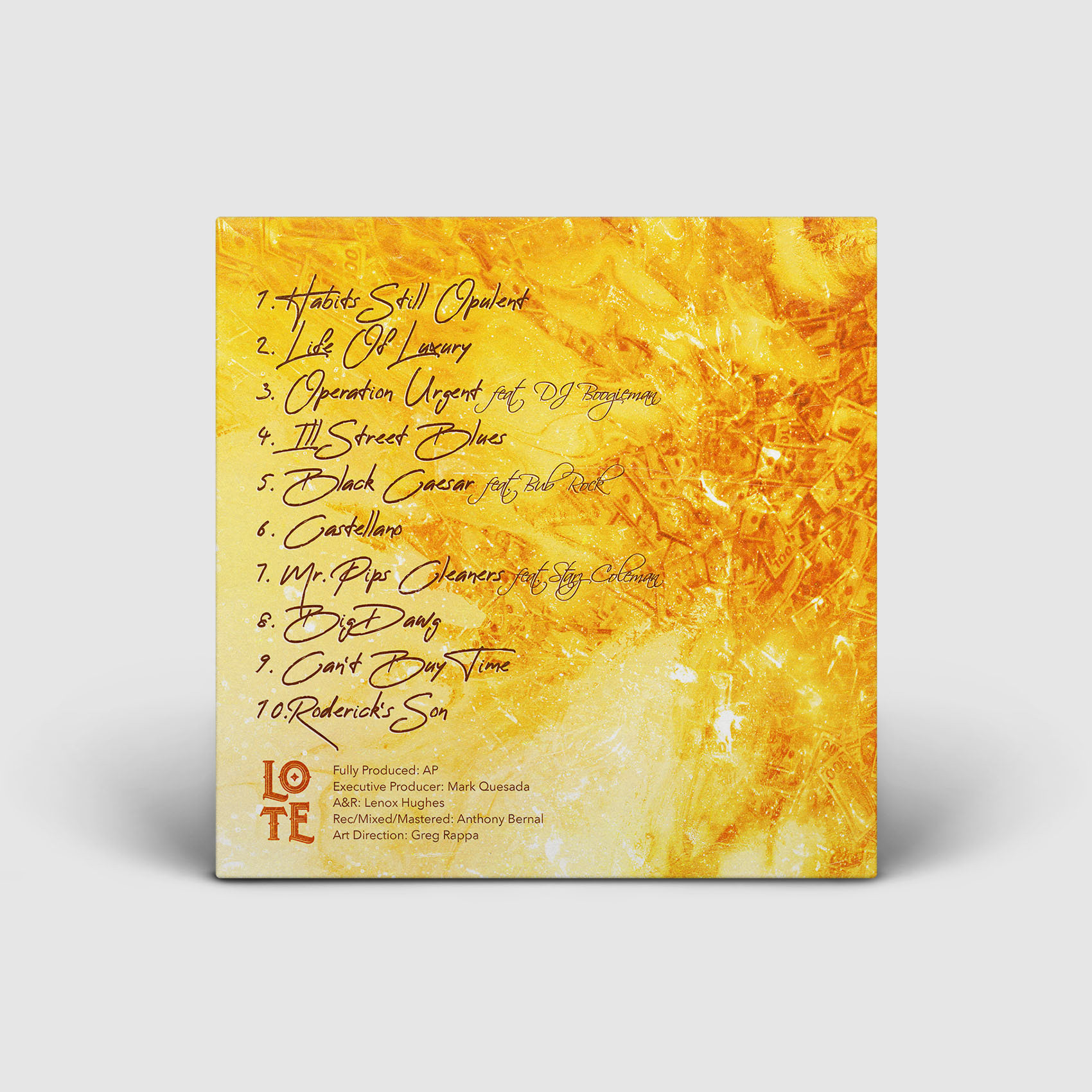 Lenox Hughes / Opulent Habits 2 / Back Cover Design