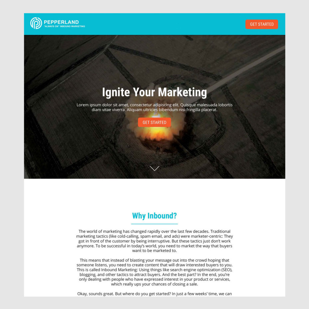 Landing Page Design / Pepperland Marketing