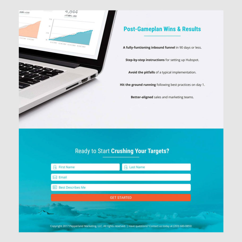 Landing Page Design / Pepperland Marketing