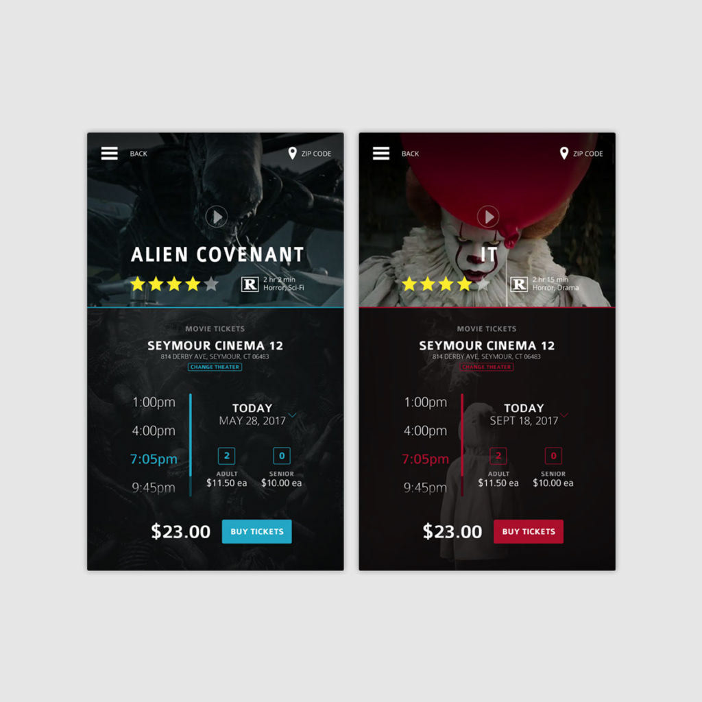 Movie Theater App Design Concept