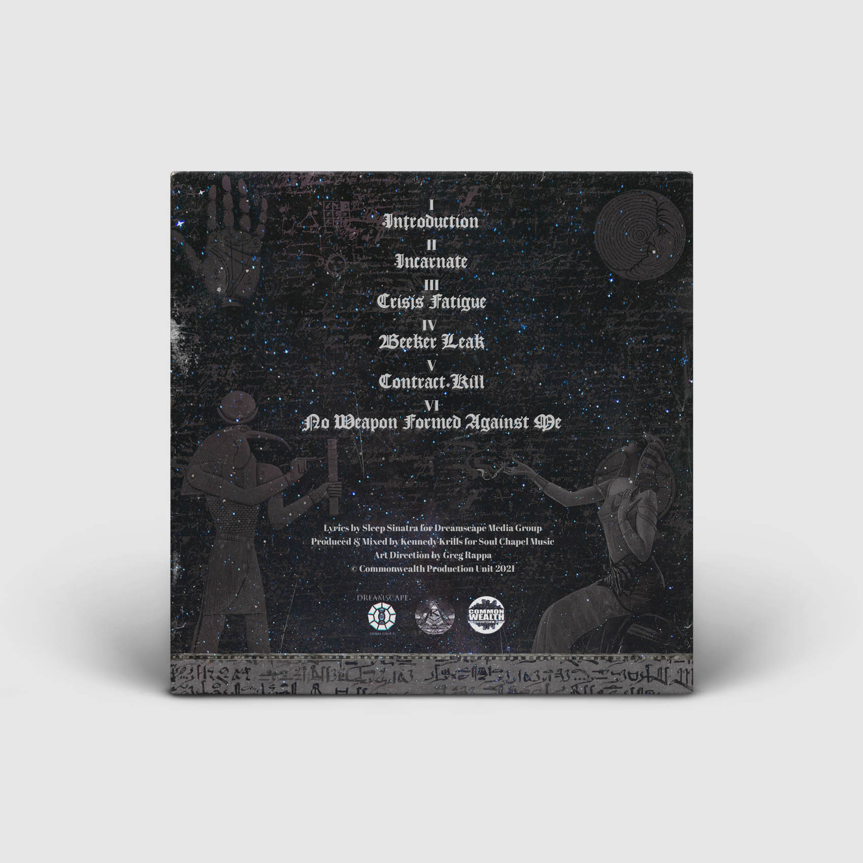Sleep Sinatra / The Scribes of Tehuti / Back Cover Design