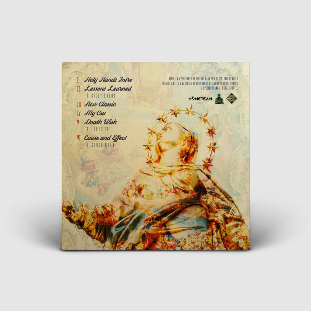 General Back Pain / Holy Hands 2 / Back Cover Art