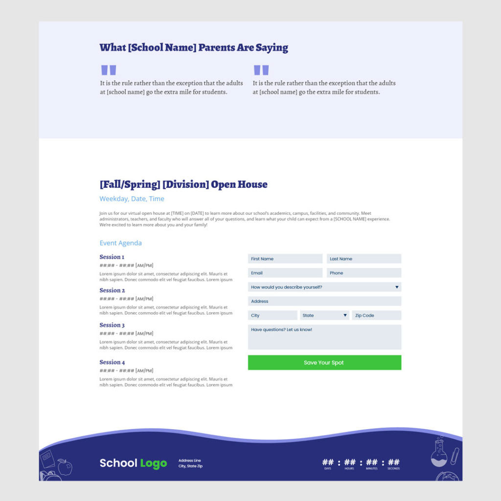 Virtual Event Landing Page Template / Pepperland Marketing