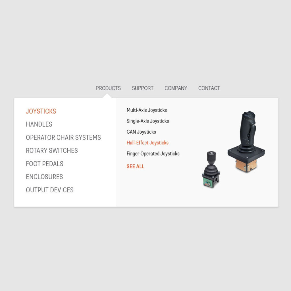 Mega Menu Design / J.R. Merritt Controls