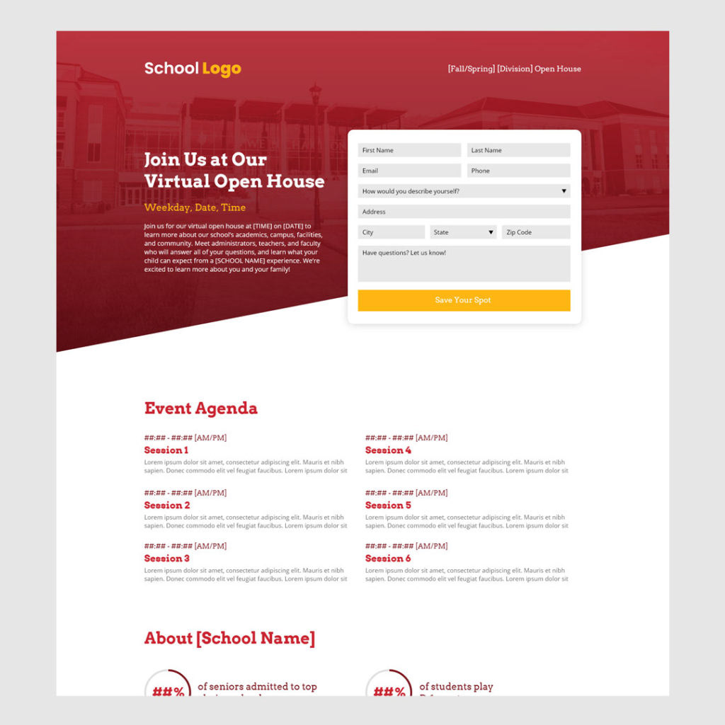 Virtual Event Landing Page Template / Pepperland Marketing