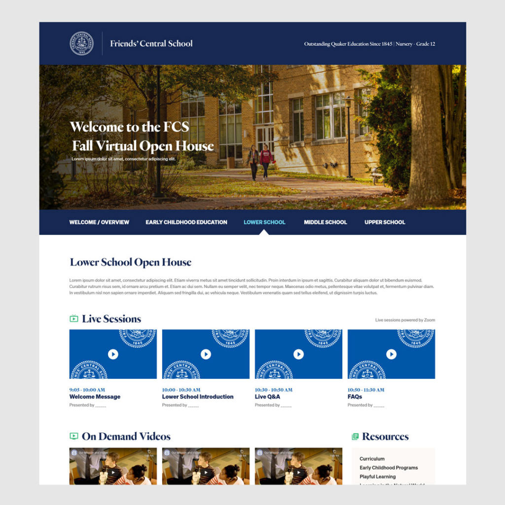 Virtual Event Page / Friends Central School